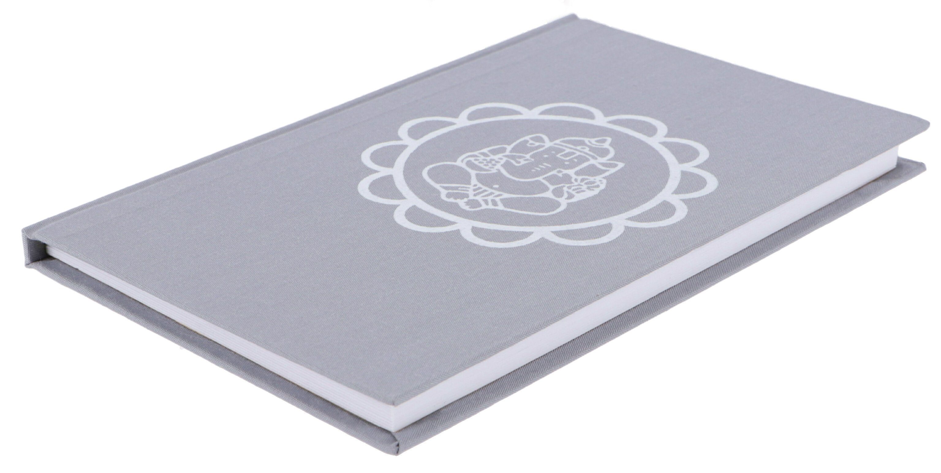 Tagebuch Guru-Shop Notizbuch, Ganesh Mandala grau Tagebuch -