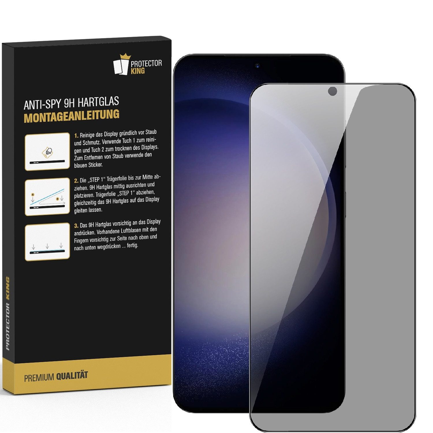 Protectorking Schutzfolie 2x Anti-Spy 9H Panzerglas für Samsung Galaxy S24 FE Blickschutz Privac, (2-Stück), ANTI-SPIONAGE, ANTI-SPY PRIVACY, Displayschutz, Schutzglas