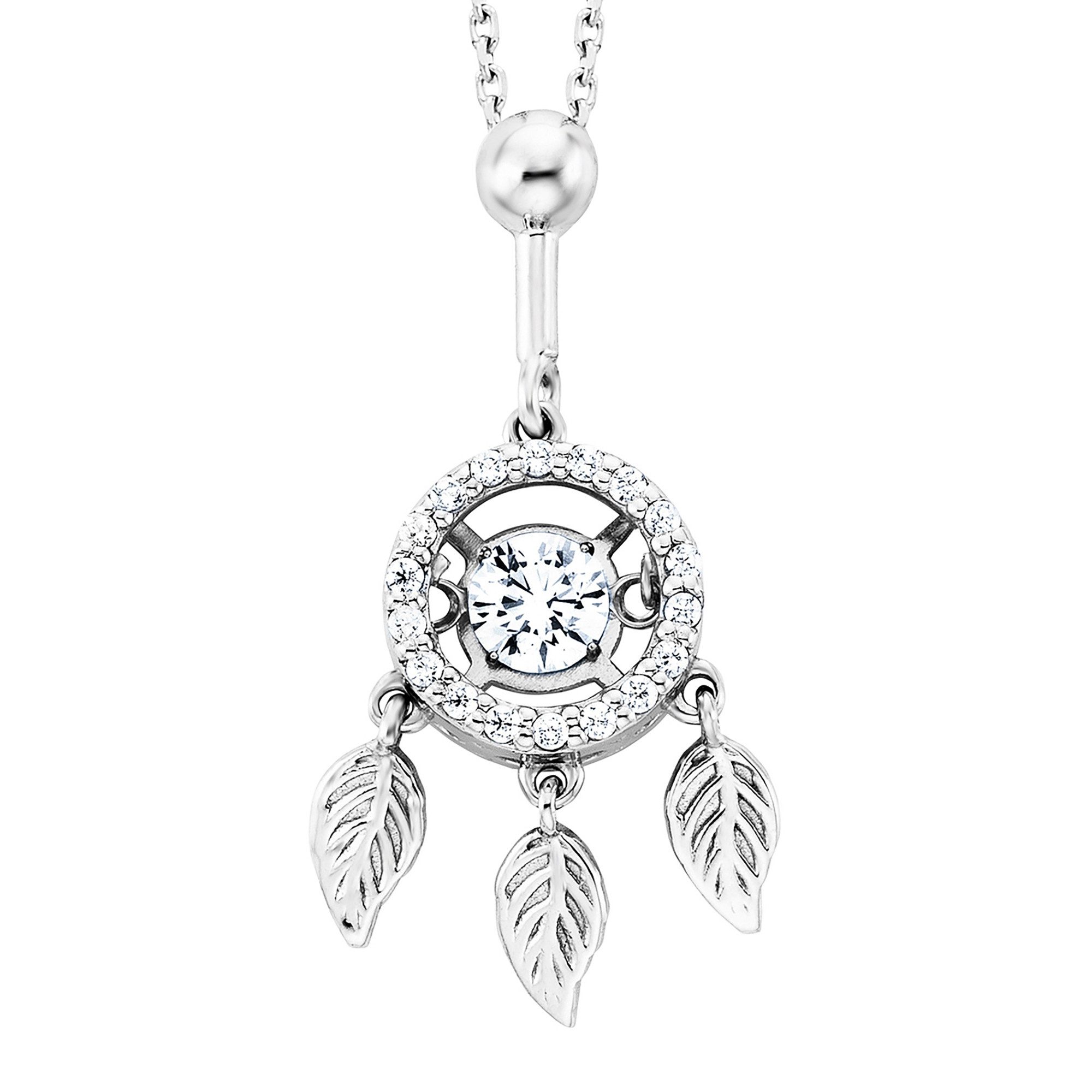 Julie Julsen Kette mit Anhänger 925/- Sterling Silber rhodiniert 19 Zirkonia