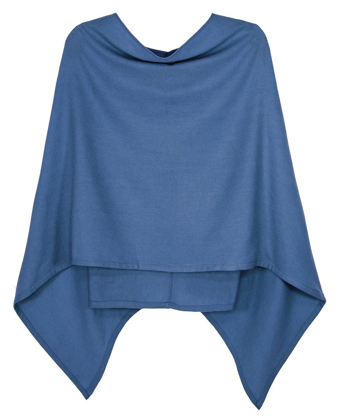 dy_mode Strickponcho Damen Poncho in Unifarben Weiches Strickponcho Cape Herbst Umhang in Unifarbe, Vorne Kurz - Seitlich Lang Schnitt