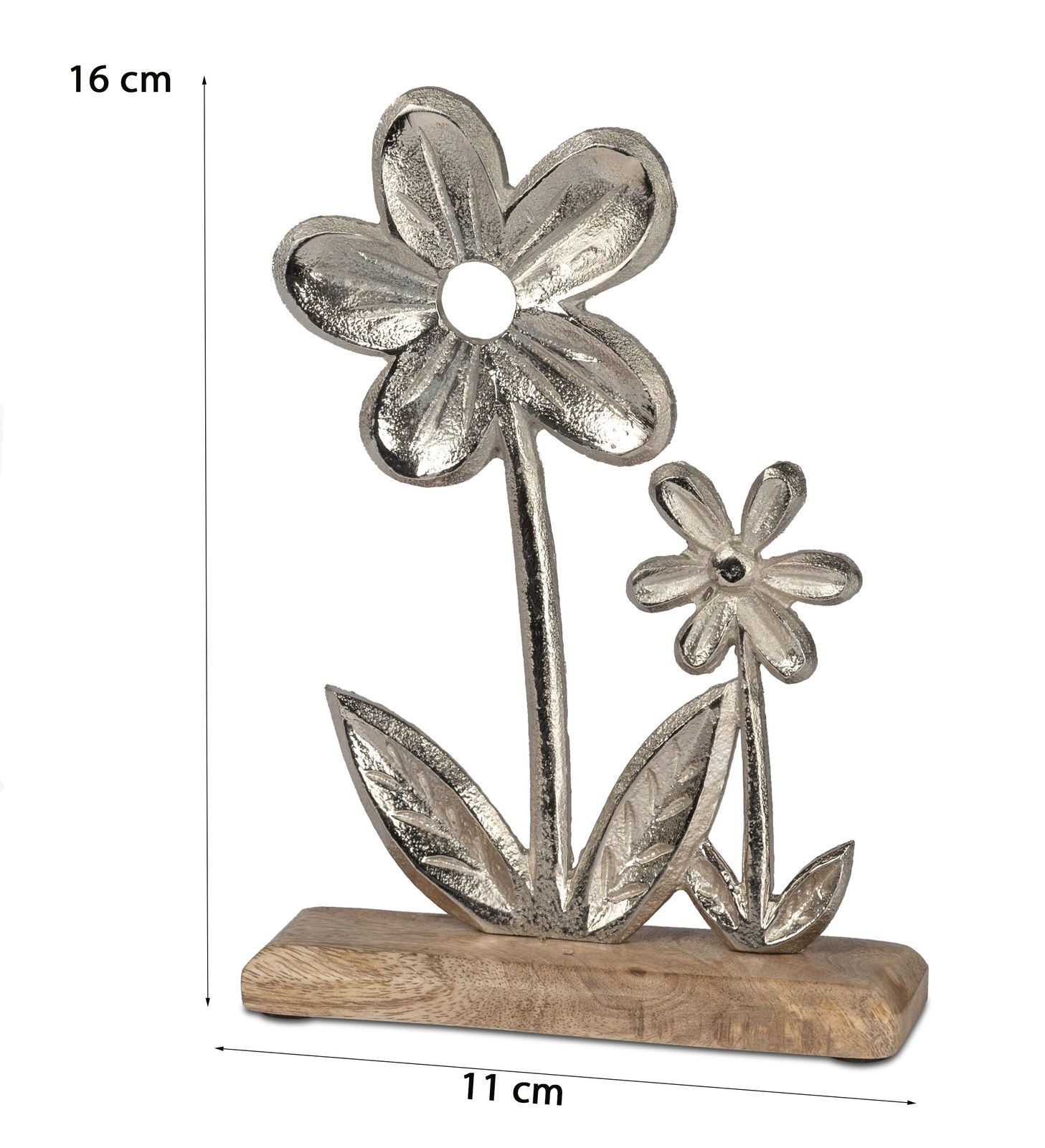 formano Dekofigur Deko Blume Aluminium Mangoholz günstig online kaufen