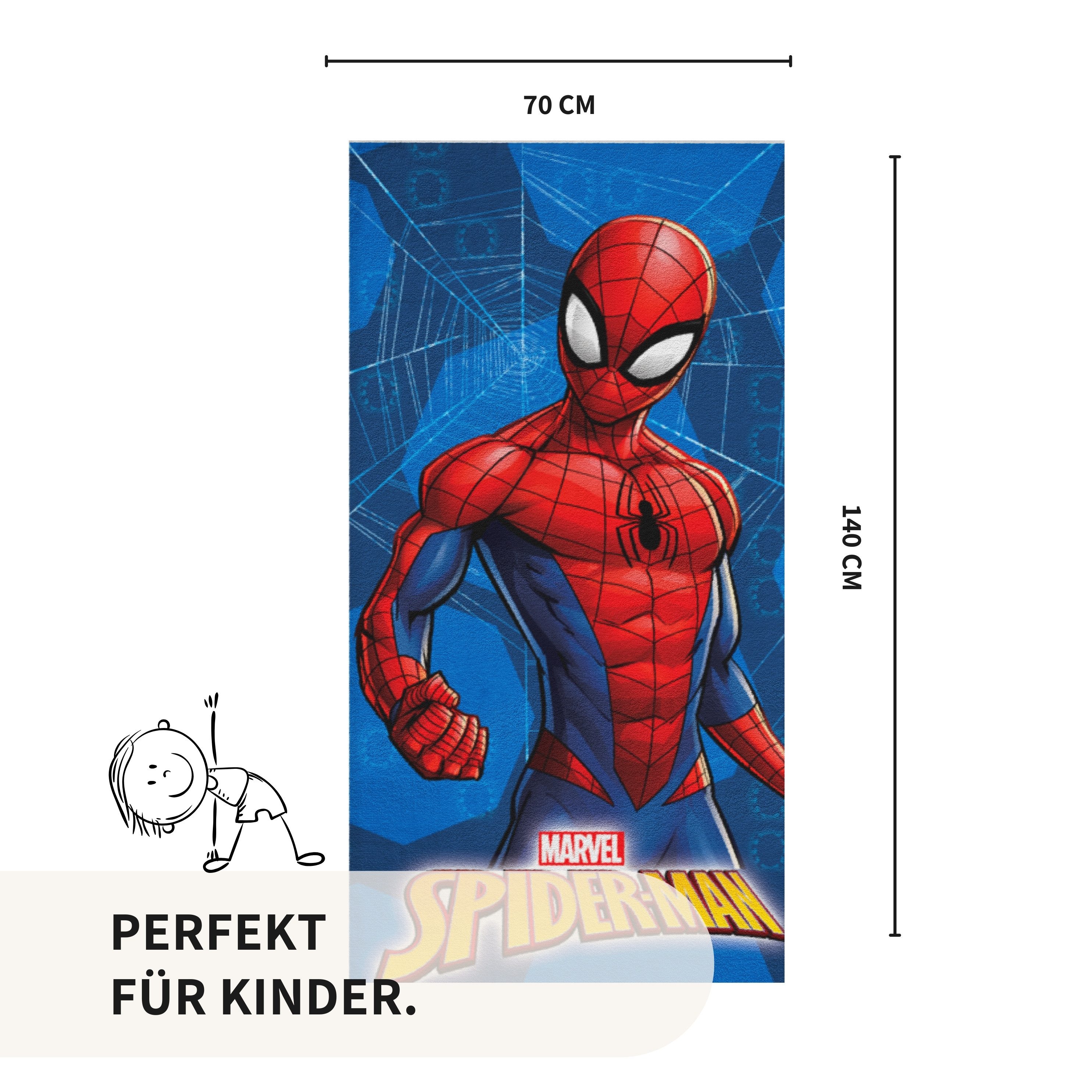 MTOnlinehandel Badetuch Spiderman 70x140 cm, 100 günstig online kaufen
