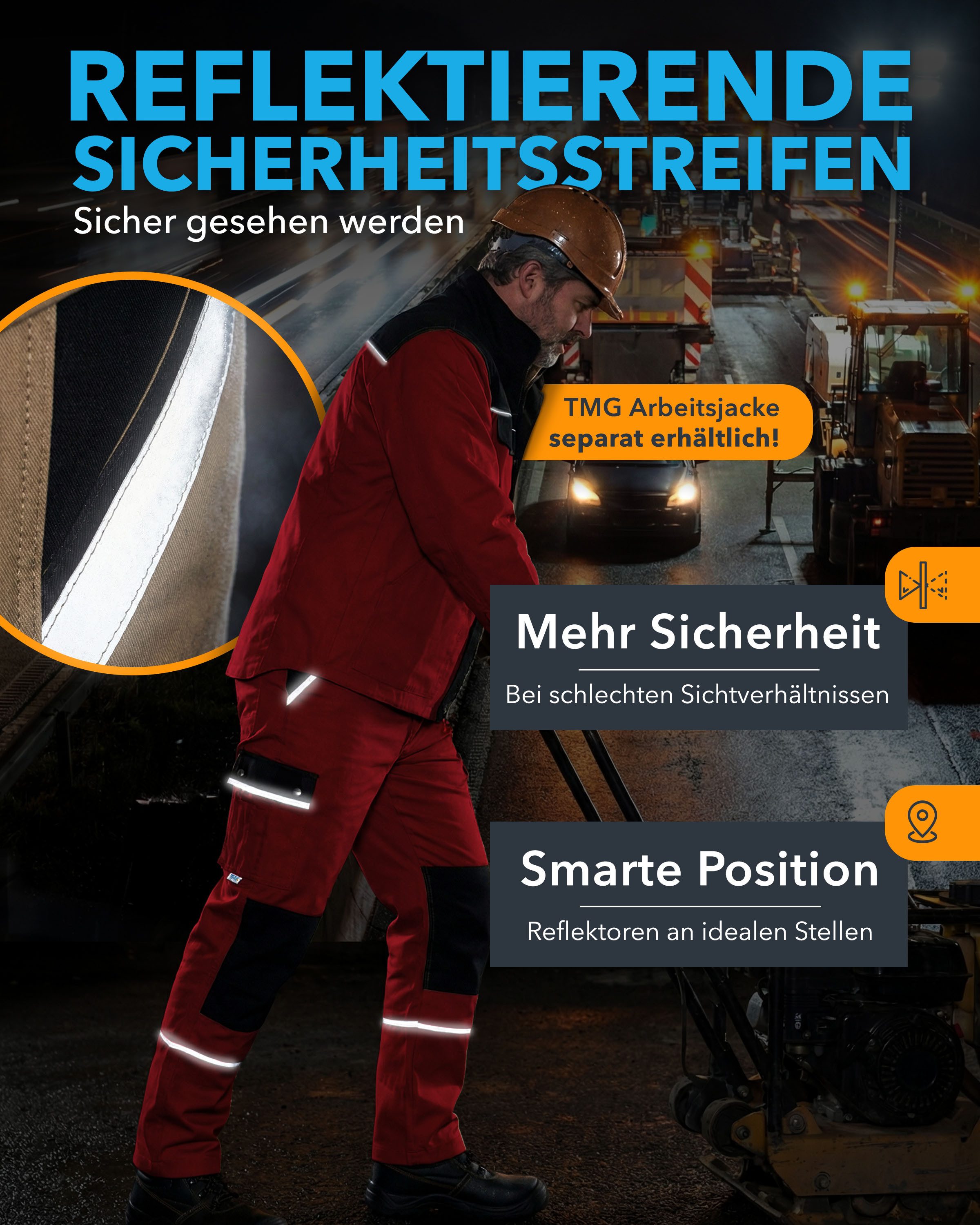 TMG International Arbeitslatzhose Latzhose Arbeitshose Cargohose Overall Blaumann