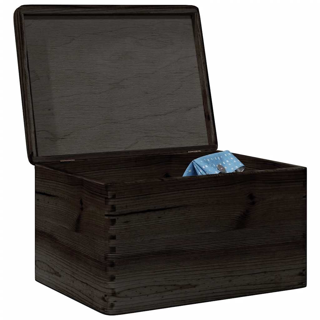 vidaXL Aufbewahrungsbox Holzkiste mit Deckel Schwarz 40x30x23 cm Massivholz Kiefer