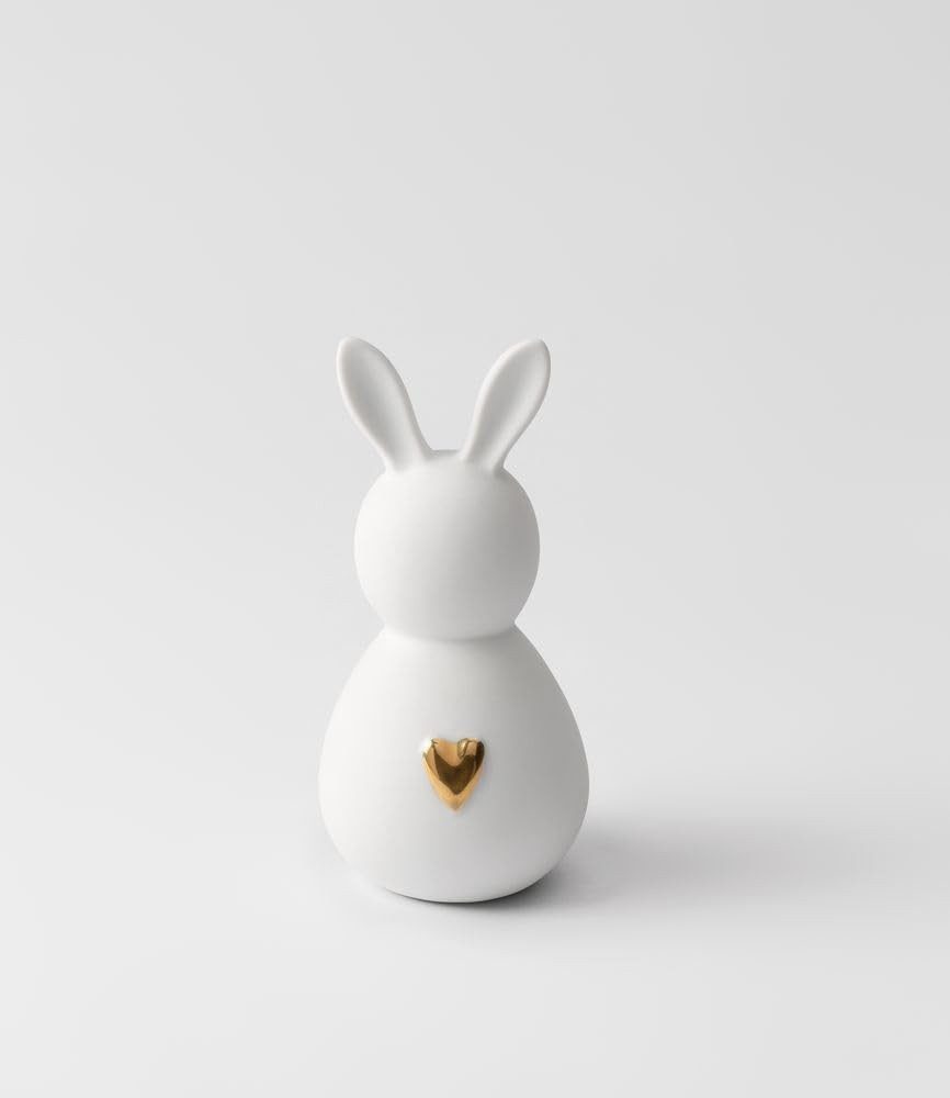 Räder Design Osterhase Räder Hase aus Porzellan klein Herr goldenes Herz