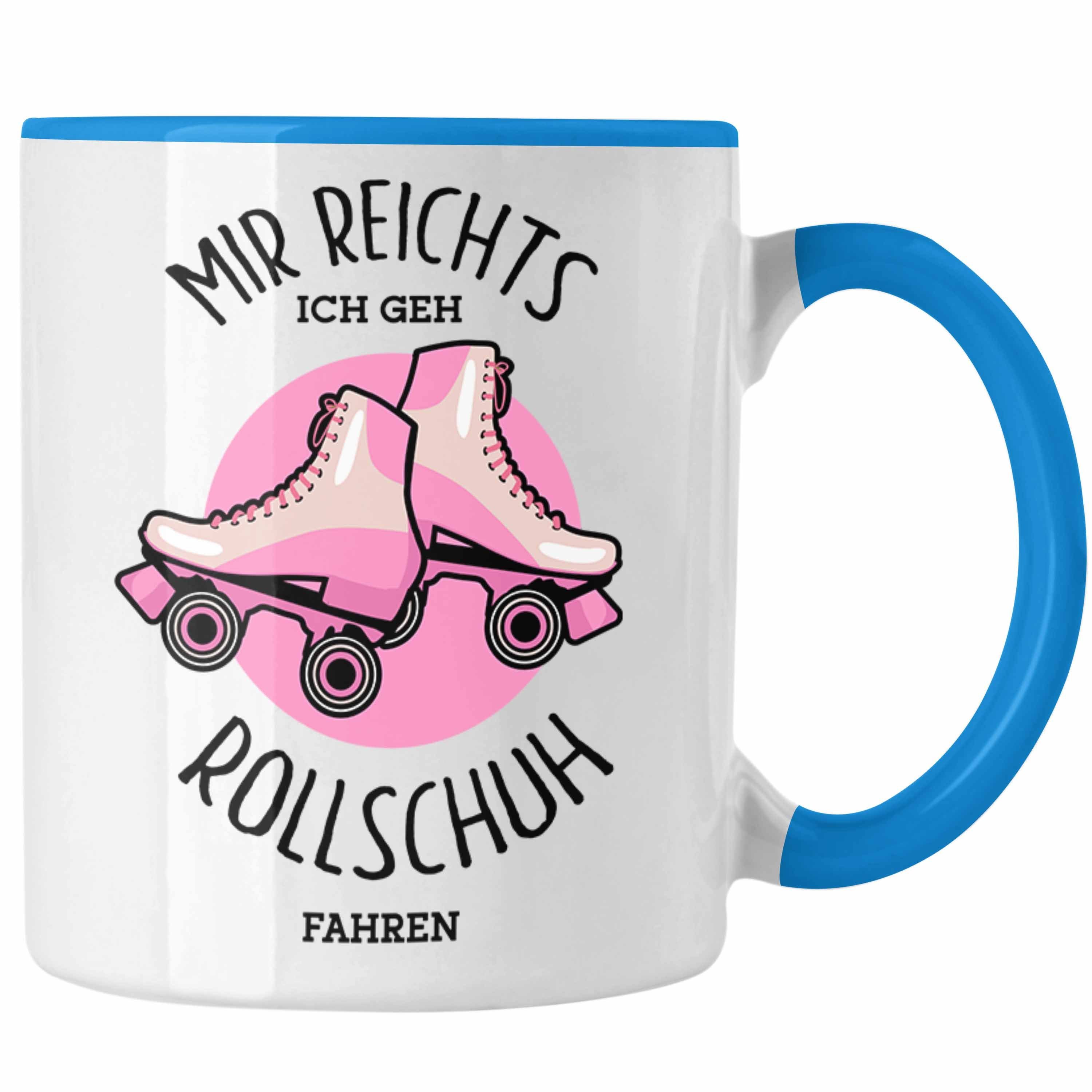 Trendation Tasse Lustige Rollschuh-Tasse Geschenk für Rollschuhfahrerinnen Mir Reichts Blau | Teetassen