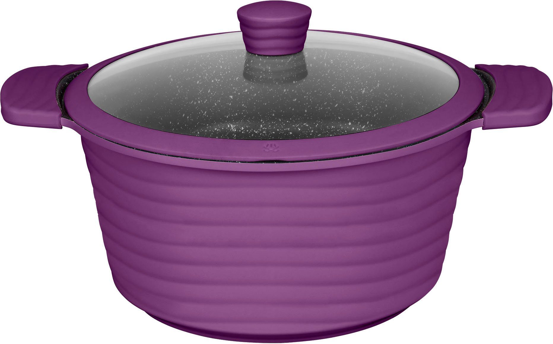 KING Kochtopf NEW~WAVE, Aluminiumguss (1-tlg), Induktion,Aluminiumguss,6 Liter Fassungsvolumen, Glasdeckel