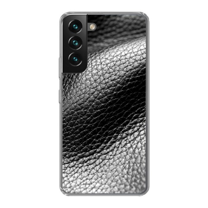 MuchoWow Handyhülle Leder - Textur - Schwarz - Hell Phone Case Handyhülle Samsung Galaxy S22+ Silikon Schutzhülle