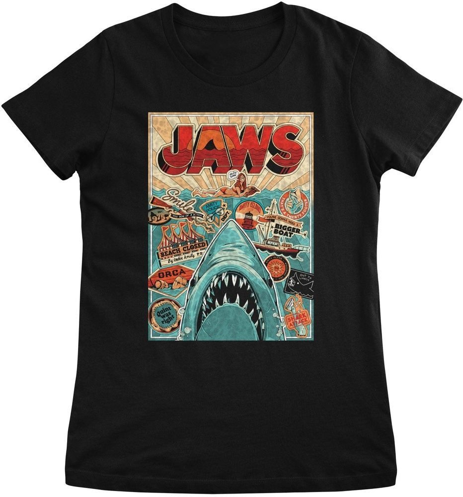 Jaws T-Shirt Jaws Water Poster Girly Tee