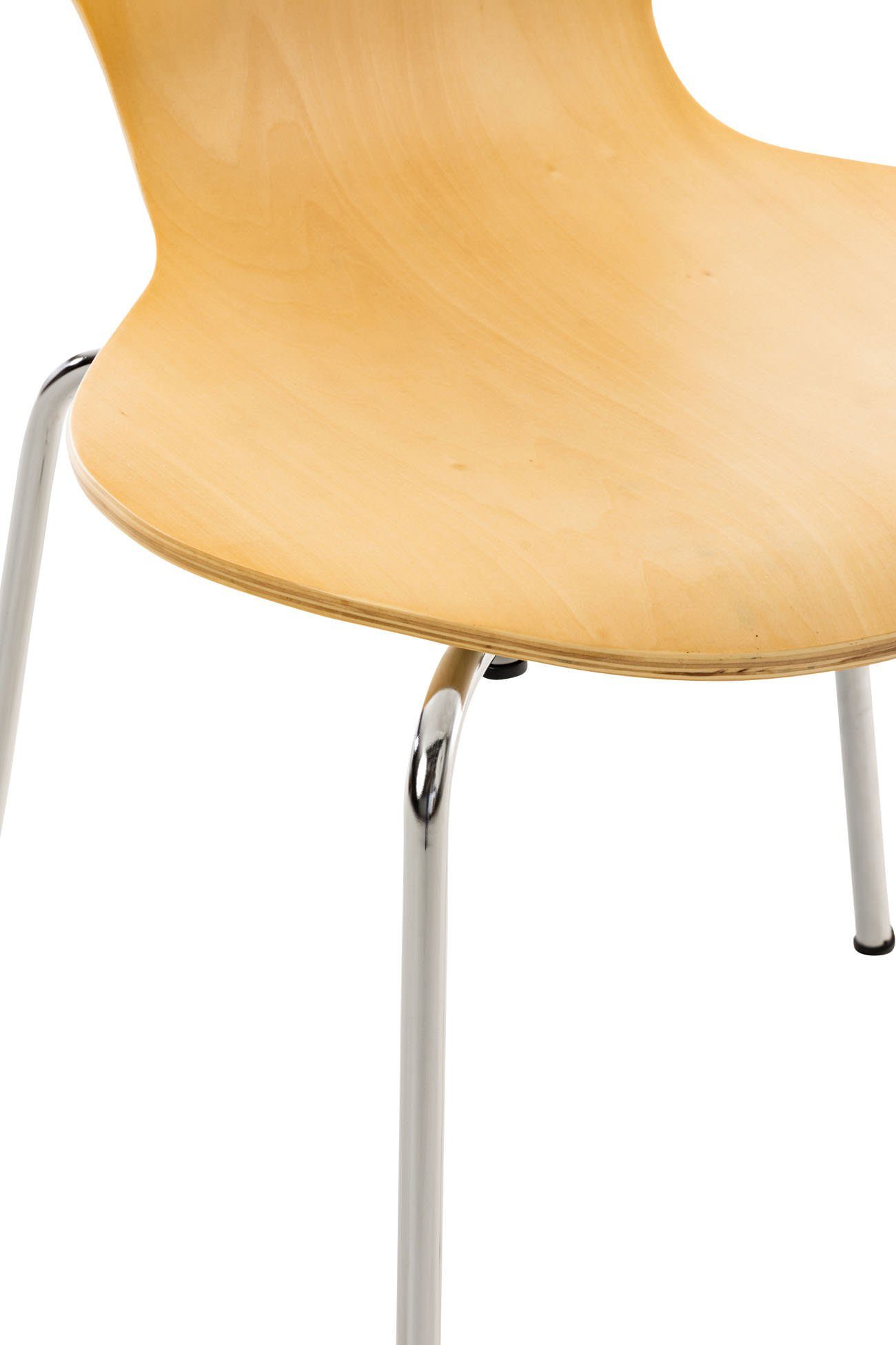 TPFLiving Besucherstuhl Daggy mit ergonomisch - Warteraumstuhl Holz Sitzfläche: (Besprechungsstuhl Sitzfläche Natura - chrom Gestell: - Messestuhl), Konferenzstuhl geformter - Metall
