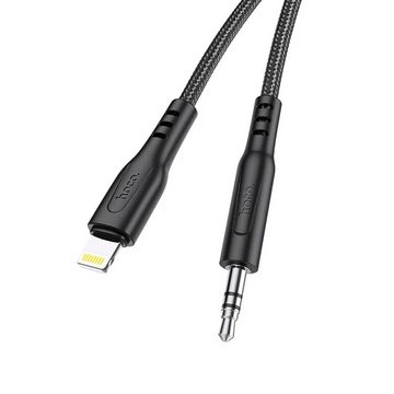 HOCO AUX Audio Jack 3,5 mm Kabel kompatibel mit iPhone UPA18 1 m schwarz Audio-Adapter