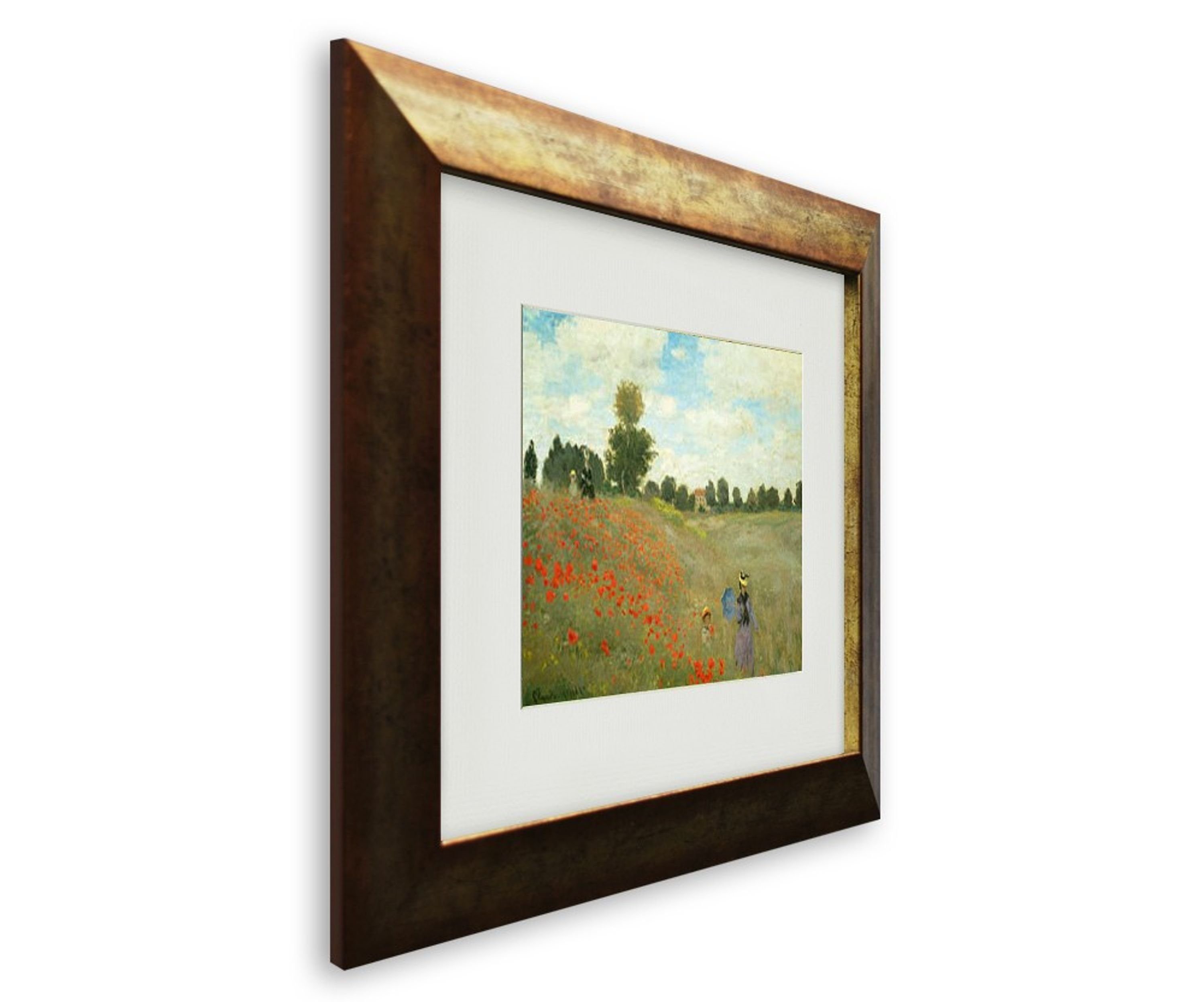 gerahmt Bild Rahmen / Poster bei artissimo 33x40cm Mohnfeld mit Wandbild mit Monet: Monet Rahmen Gemälde, Claude Bild / Argenteuil