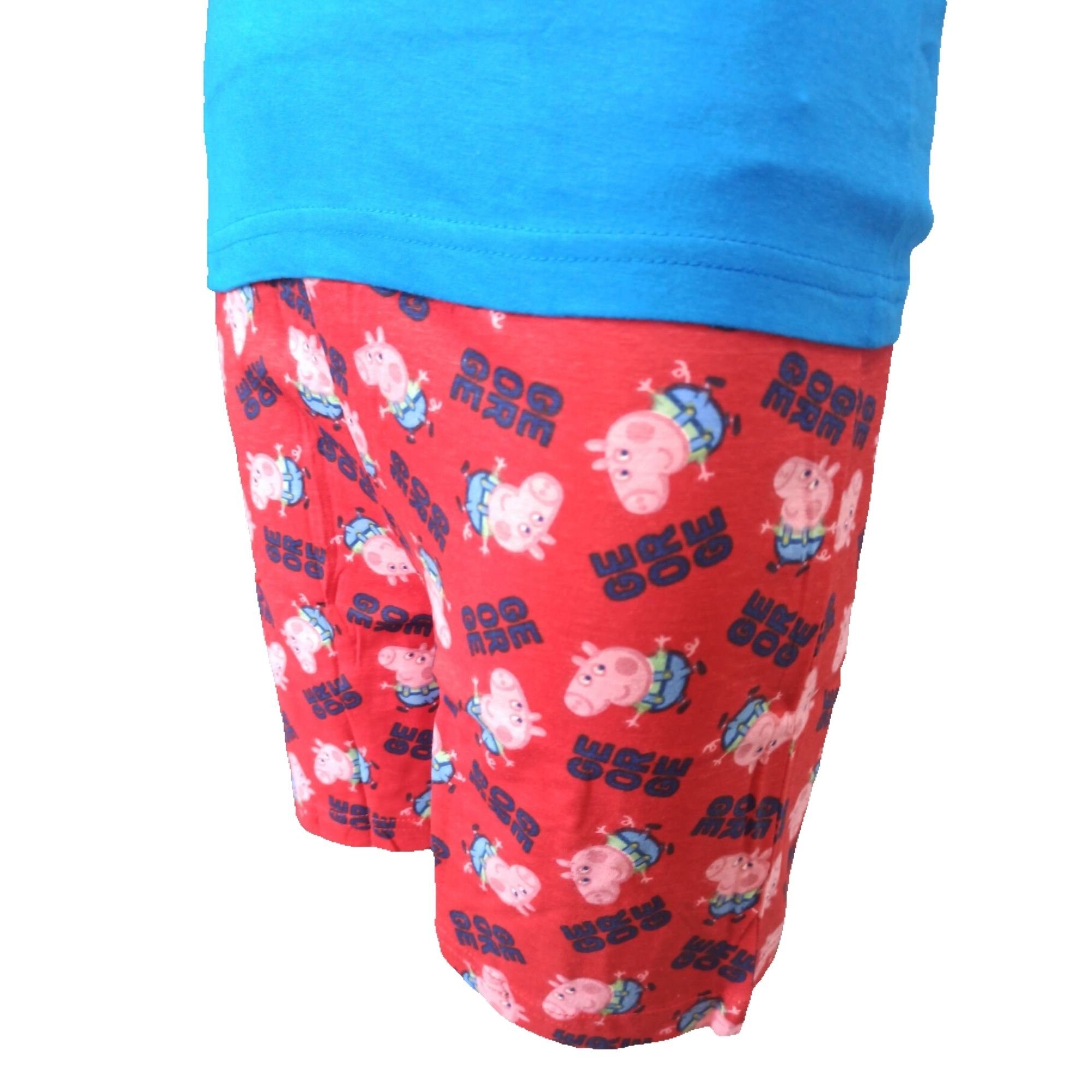 Blau-Rot Peppa George tlg) Kinder (2 Gr. 104-134 -Shortama kurz Schlafanzug Pyjama Pig cm