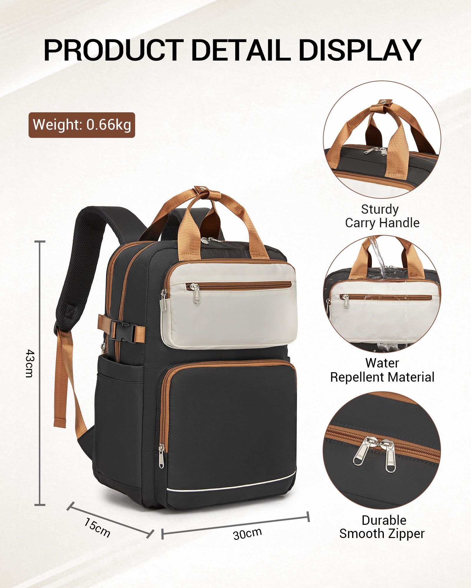 KONO Rucksack Ryanair Handgepäck 40x30x20 cm–20L Reiserucksack mit Laptopfach – Bild 2 von 5