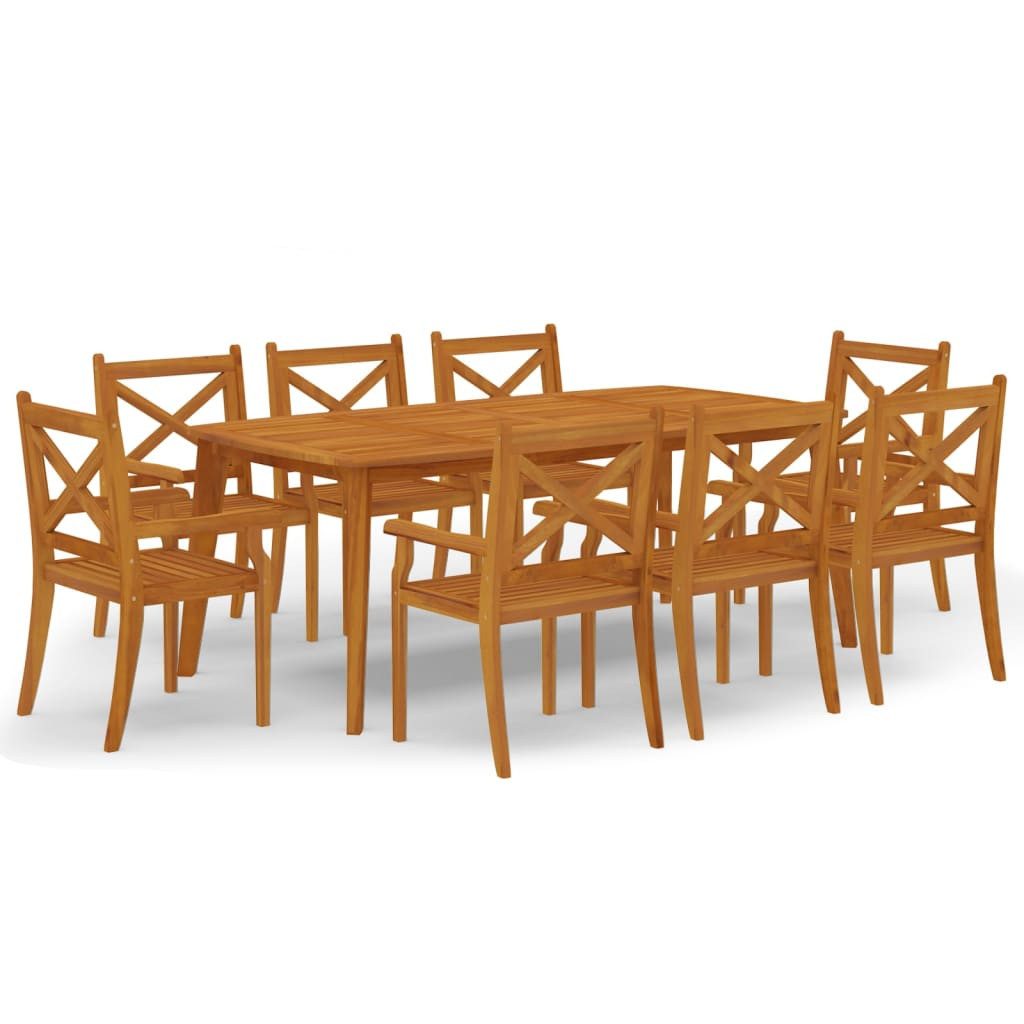 vidaXL Garten-Essgruppe 9-tlg. Garten-Essgruppe Massivholz, (8-tlg) günstig online kaufen