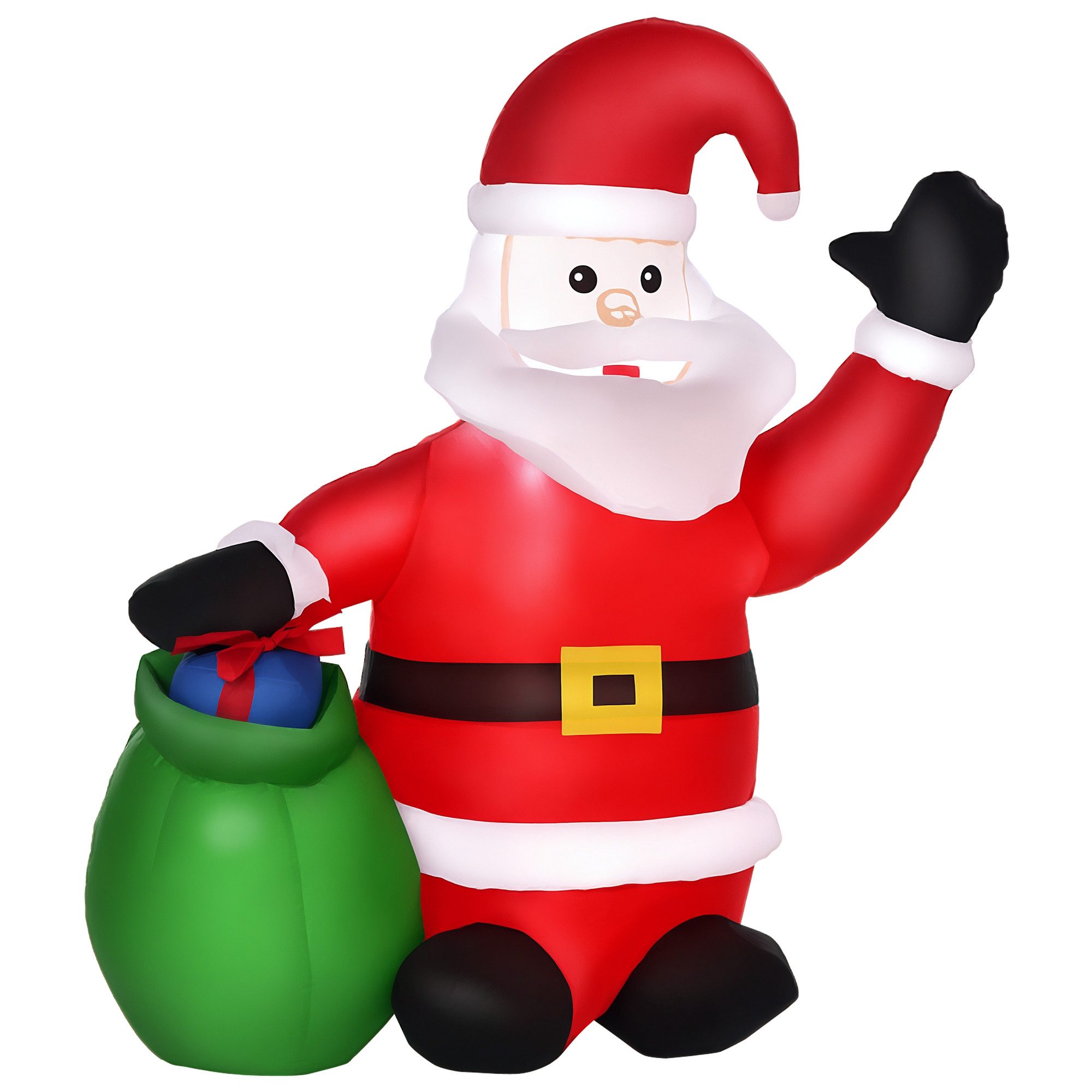 HOMCOM Weihnachtsfigur aufblasbarer Weihnachtsmann (Weihnachtsdekoration, 1 St., aufblasbar Weihnachtsdeko), Rot 70 x 45 x 120 cm
