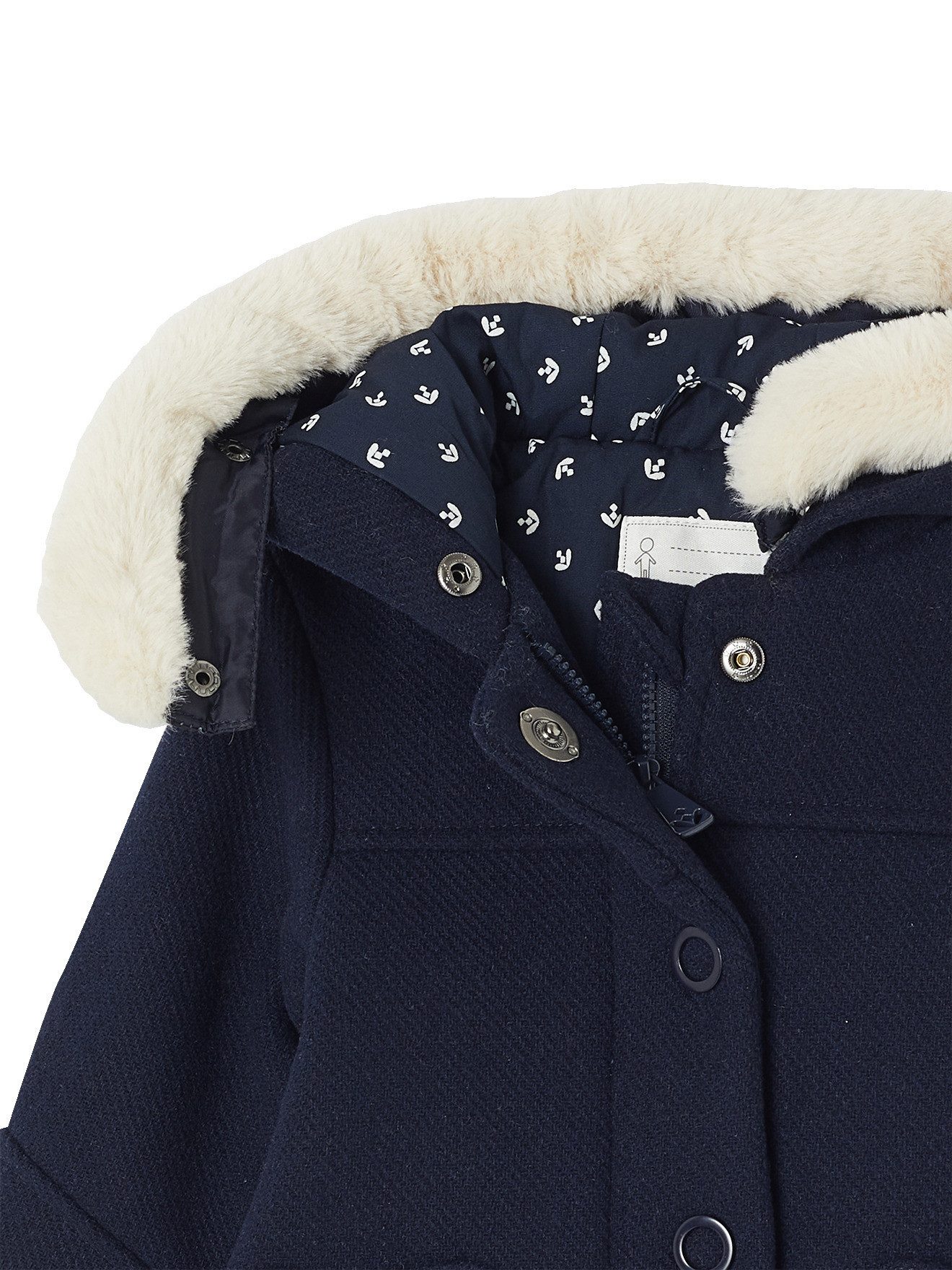 vertbaudet Dufflecoat Mädchen Baby Mantel mit Kapuze