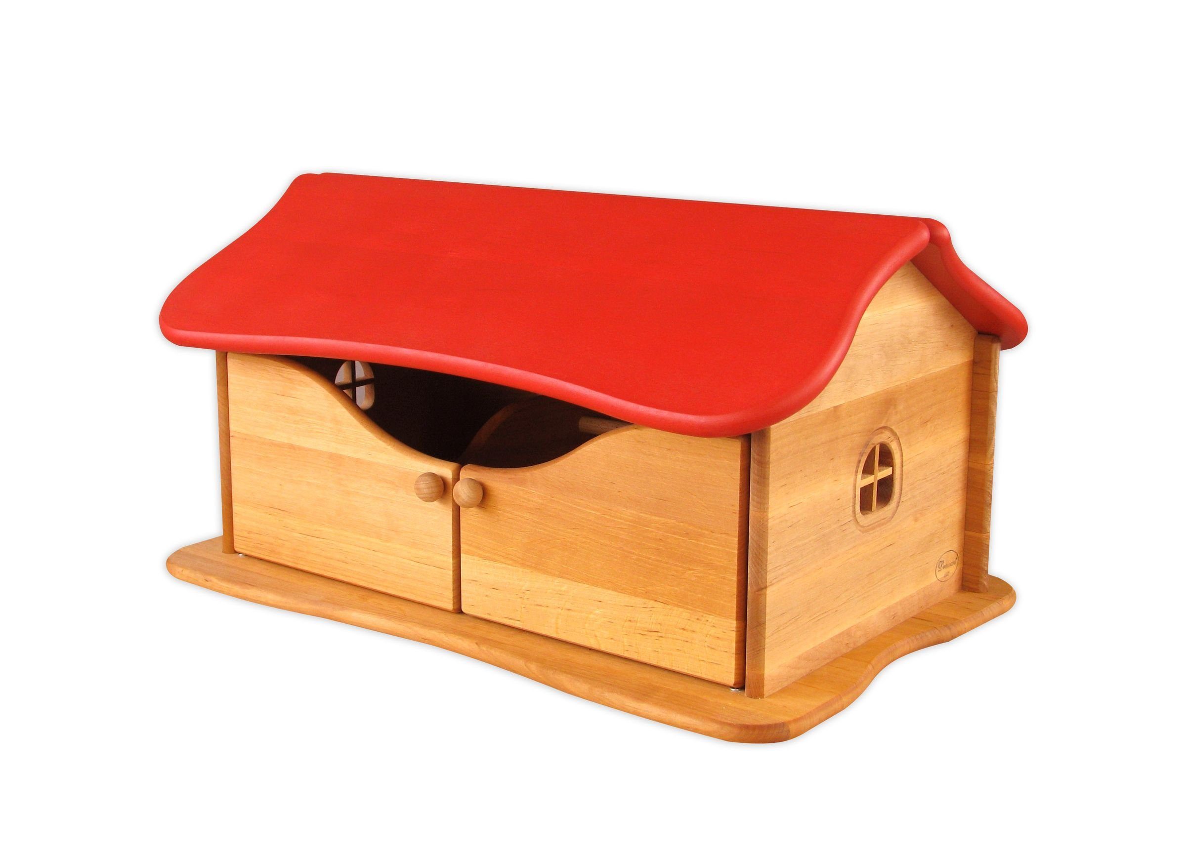 ERST-HOLZ Spielwelt Drewart Bauernhaus Farm Haus aus Holz Puppenhaus Holzhaus Stall, 935-4028 - Bauernhaus Erle geölt