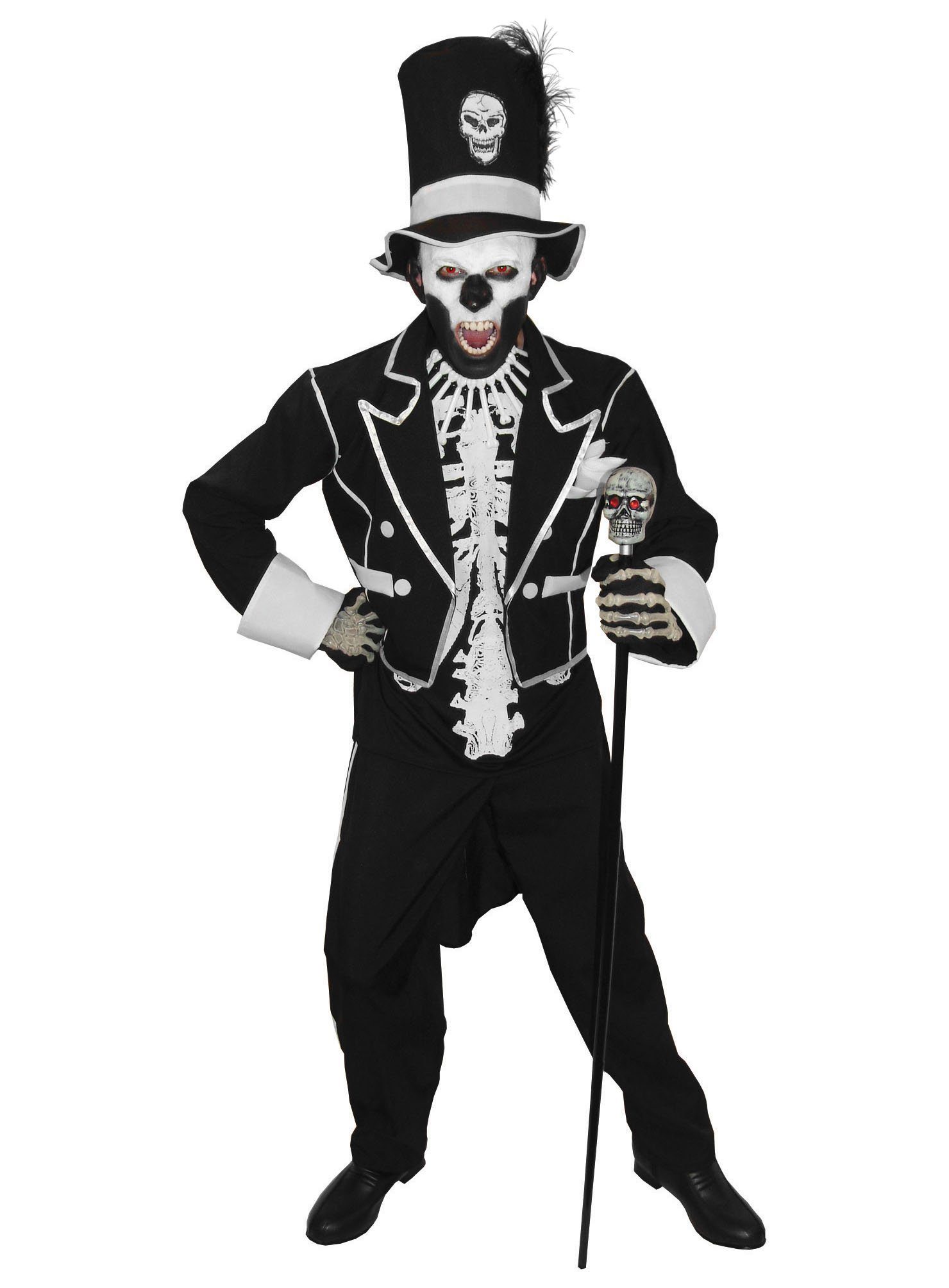 Metamorph Kostüm Baron Samedi, Kultiges Baron Samedi Kostüm für Halloween und Karneval