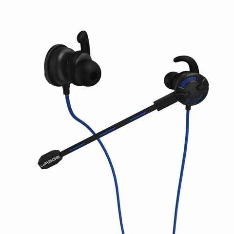 uRage Gaming Headset ChatZ Kopfhörer Buds Headset (Rufannahmetaste, Lautstärkenreglung, abnehmbares Mikrofon, etc., kabelgebunden, 3,5mm Klinke, Mikrofon + Fernbedienung, In-Ear, für PC PS5 PS4 etc)
