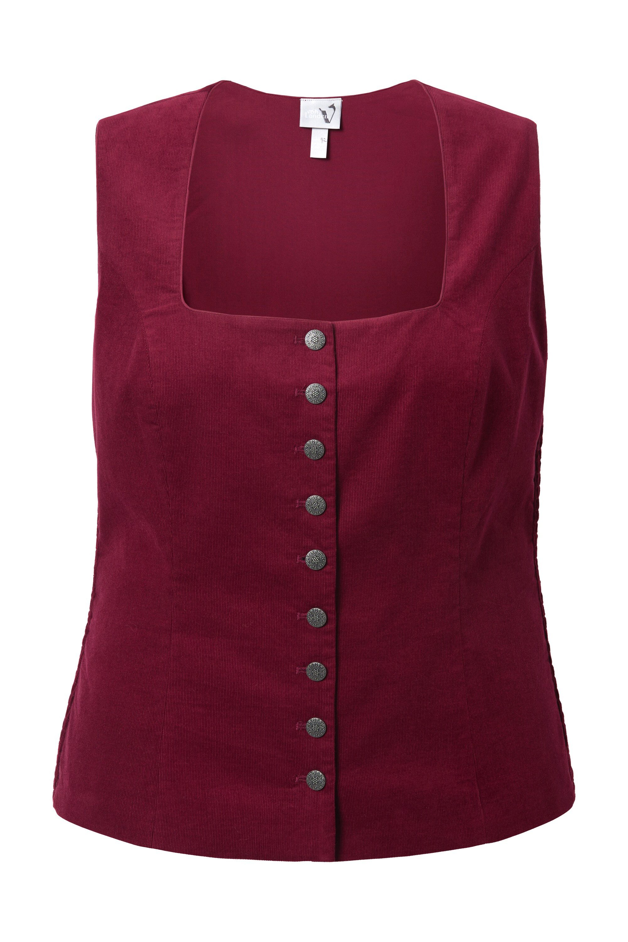 Ulla Popken Trachtenbluse Trachten-Mieder Cord Smok Slim ärmellos günstig online kaufen
