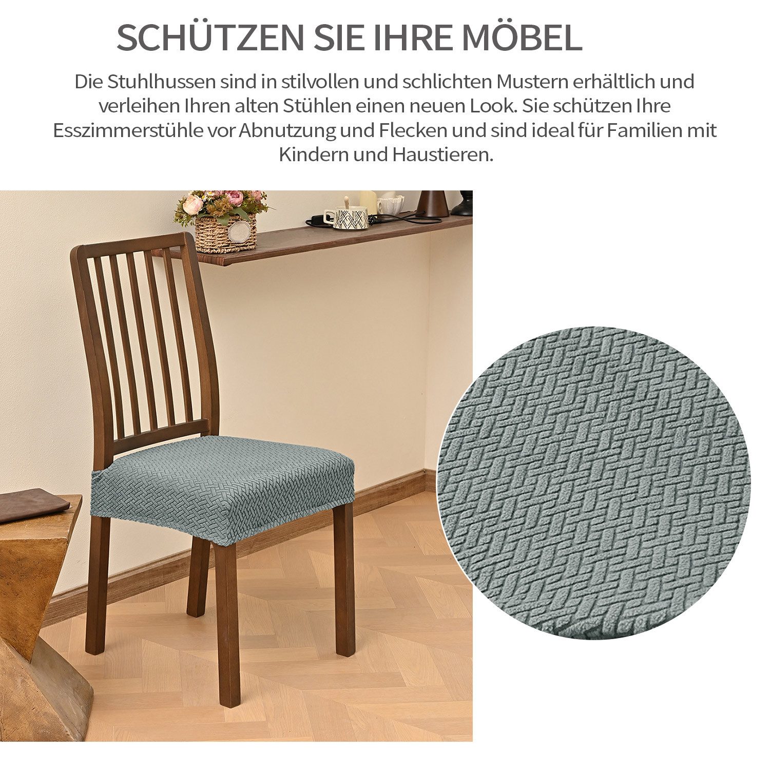 Refttenw Stuhlhusse Stuhlbezug Sitzfläche,Esszimmerstuhl Stretch Sitzbezüge günstig online kaufen