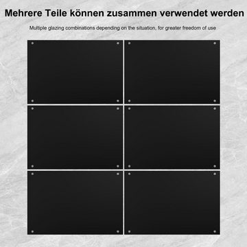 Mucola Memoboard Whiteboard Memoboard Glasboard Schwarz ESG Sicherheitsglas Glastafel, (Set), ESG Sicherheitsglas