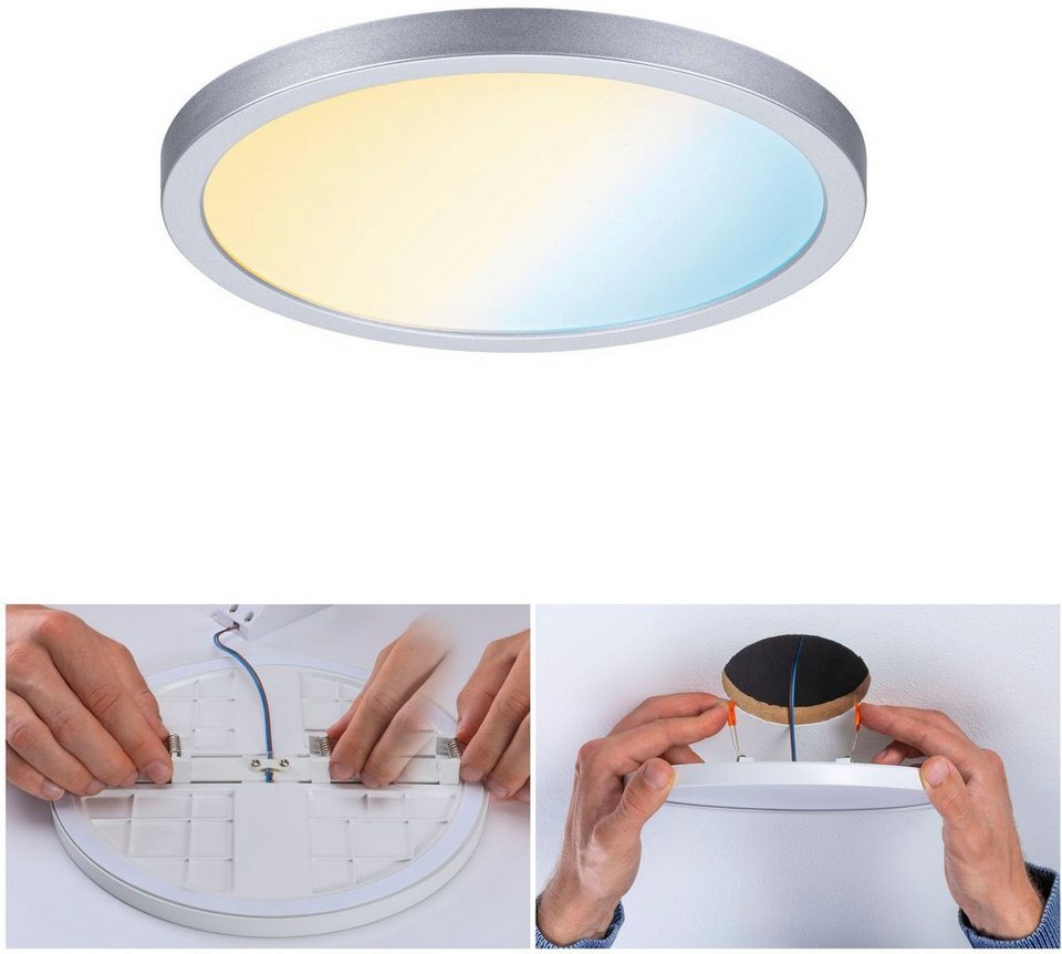 Paulmann LED Einbauleuchte Areo, Smart Home, LED fest integriert, warmweiß  - kaltweiß, LED-Modul, Weiß Tunable White, Gleichmäßiges Raumlicht auf  Basis modernster LED-Technik
