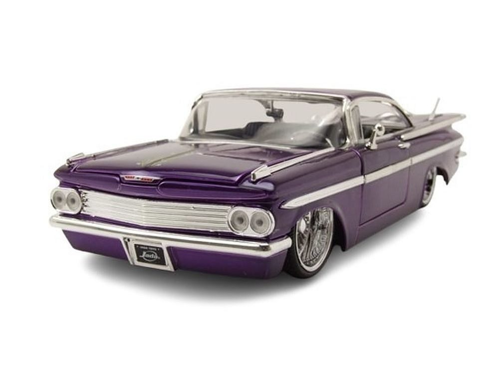 JADA Modellauto Chevrolet Impala SS Dub Wire 1959 lila, Maßstab 1:24
