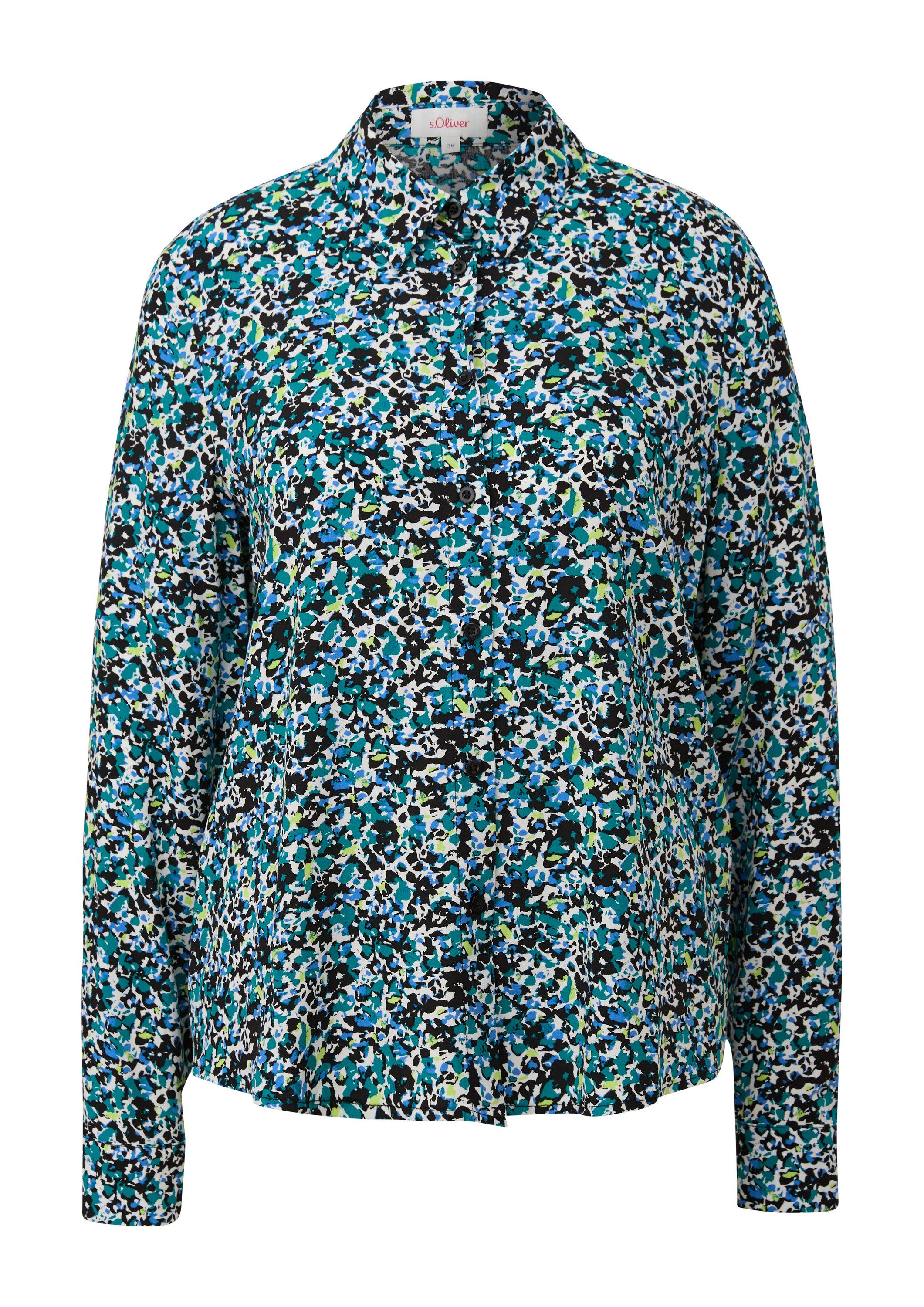 s.Oliver Langarmbluse Bluse Gemusterte Bluse aus Viskose günstig online kaufen
