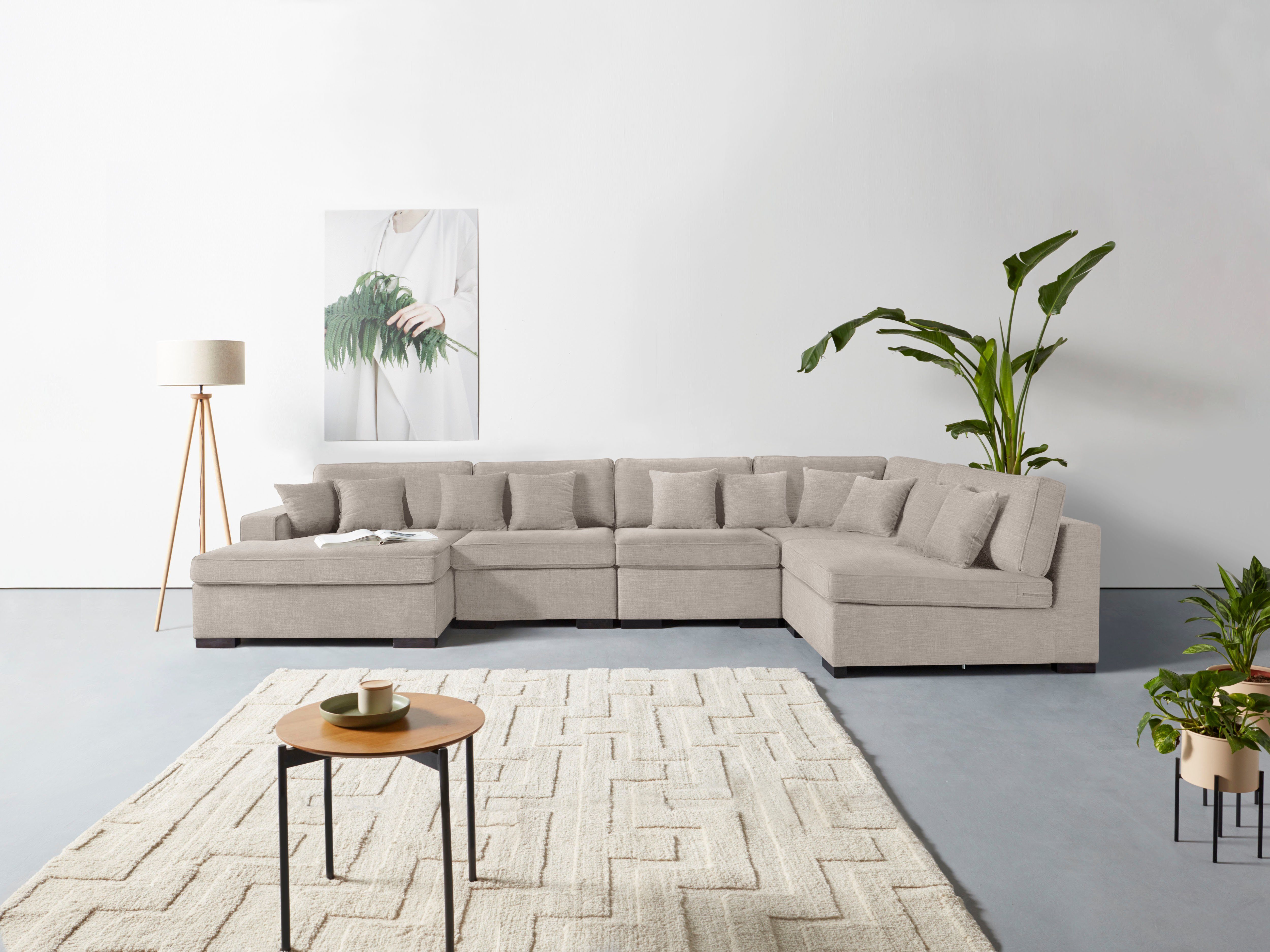Home affaire Wohnlandschaft Skara U-Form, Lounge-Sofa günstig online kaufen