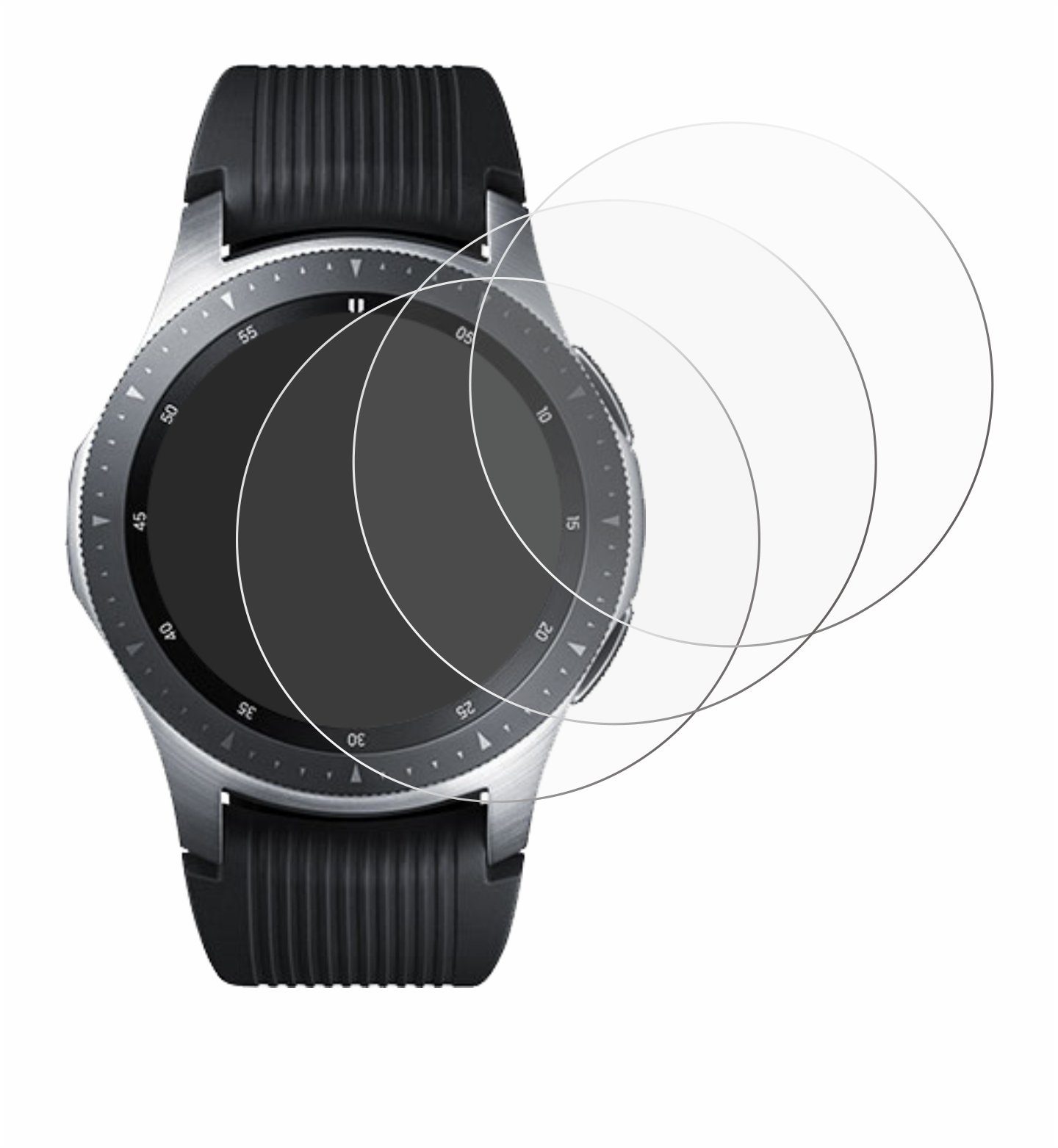 Savvies Displayschutzfolie Schutzfolie für Samsung Galaxy Watch (46 mm), 6 Stück, Displayschutz Schutz Folie Klar Transparent