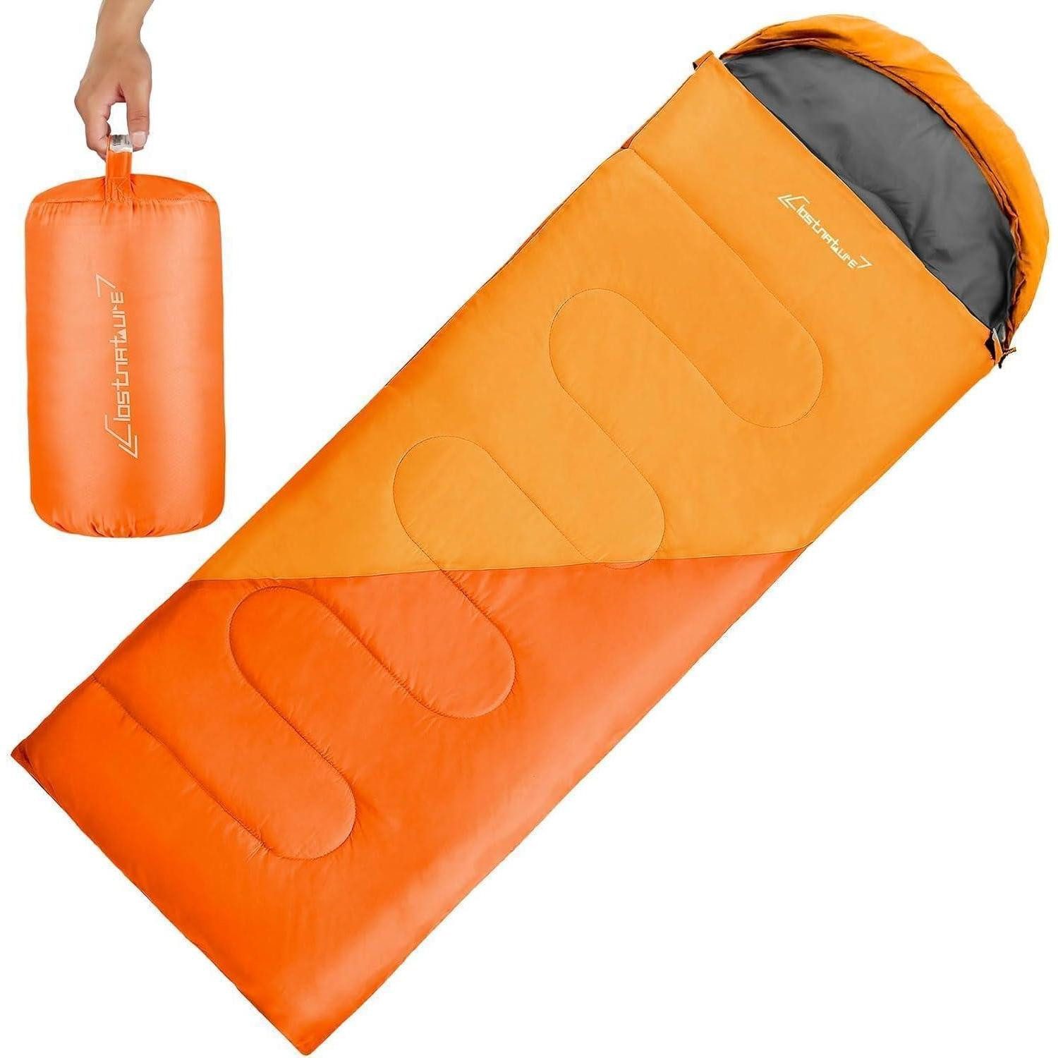 LuxusKollektion Biwakzelt Schlafsack Camping Outdoor Reissverschluss Herren Damen Orange 1.3 KG