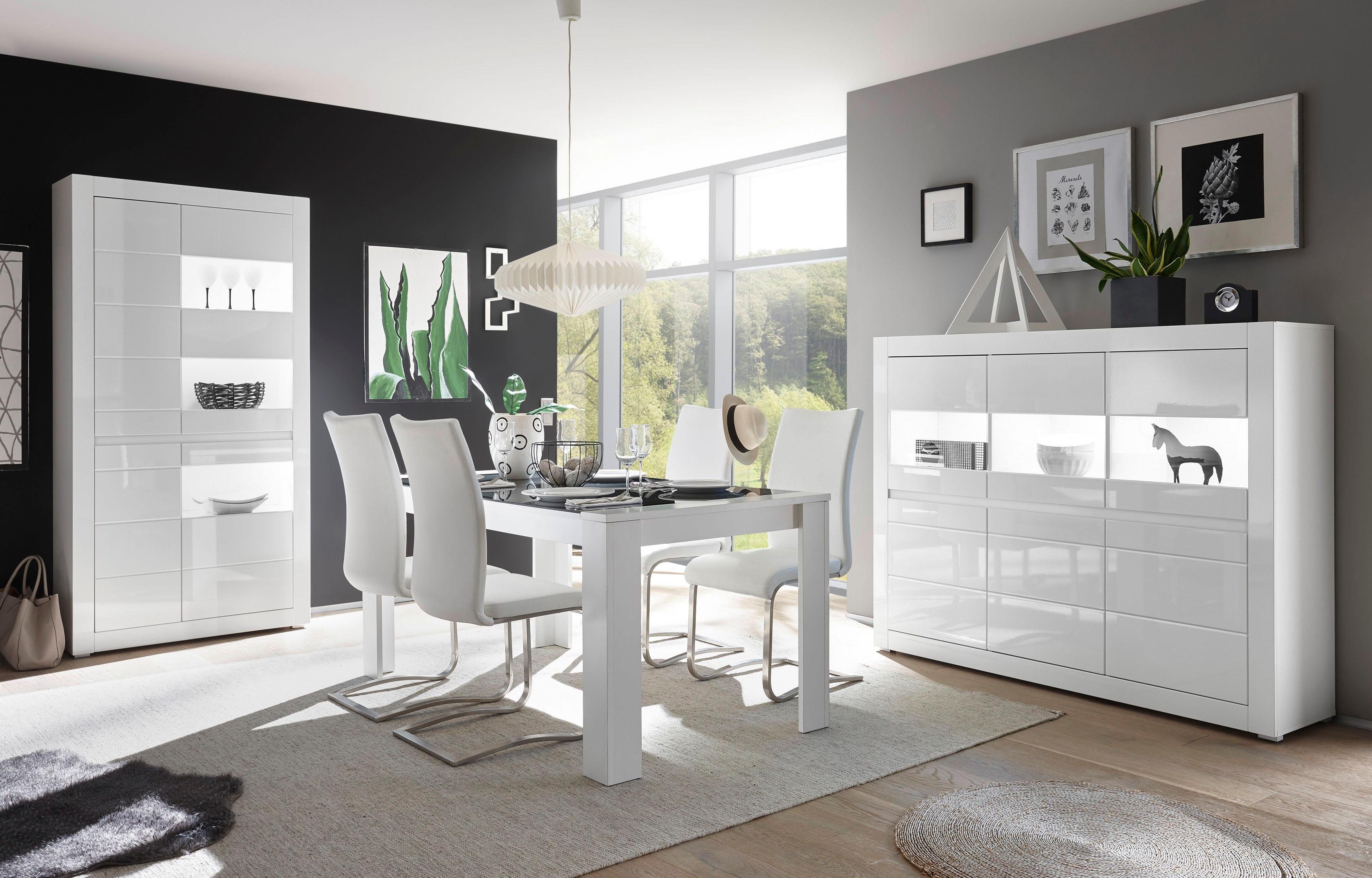 INOSIGN Vitrine Carat Höhe 198 cm, zwei Leisten angeliefert, 1 x grau, 1 x weiss