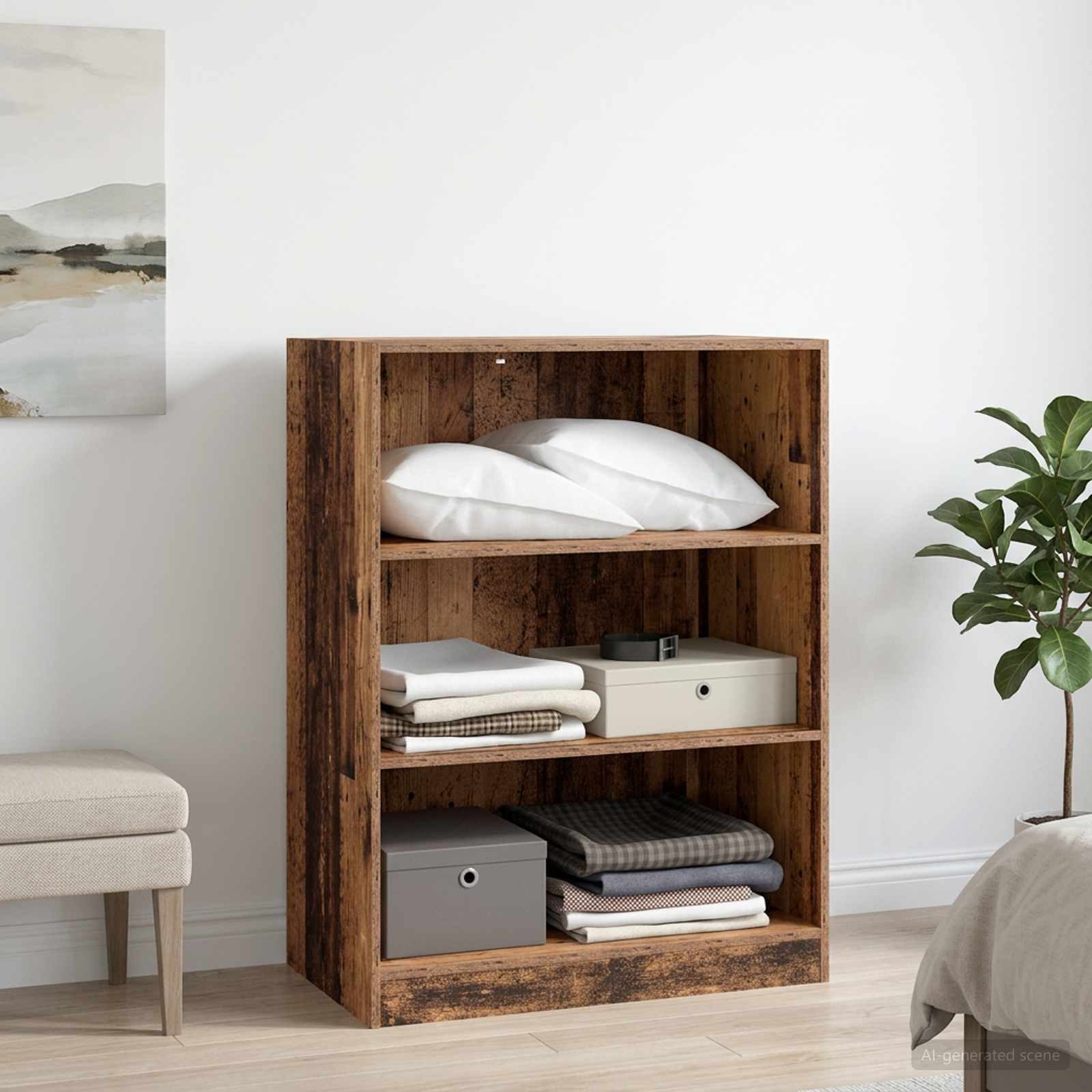 vidaXL Kleiderständer Kleiderschrank Altholz 77 x 48 x 102 cm Holzwerkstoff, (1 St)