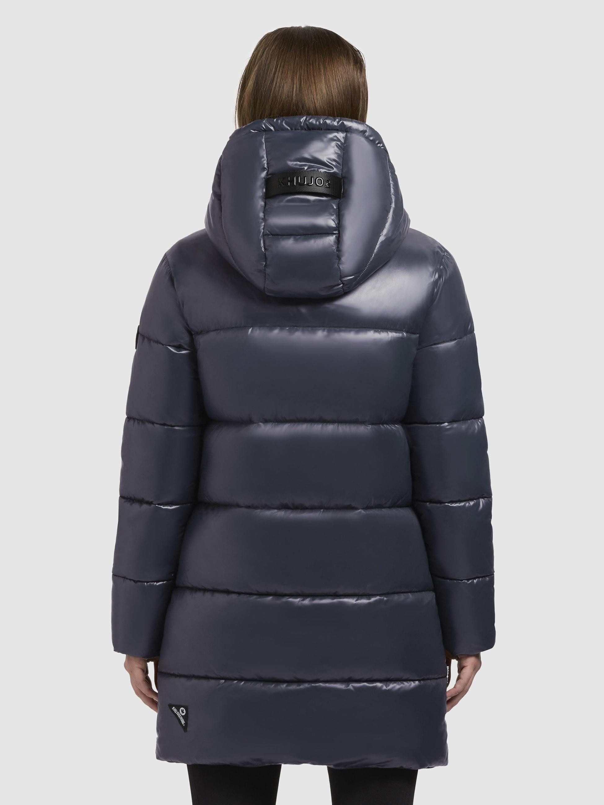 khujo Steppjacke Jadet2-YM Schimmernder Winter Kurzmantel mit abnehmbarer Kapuze