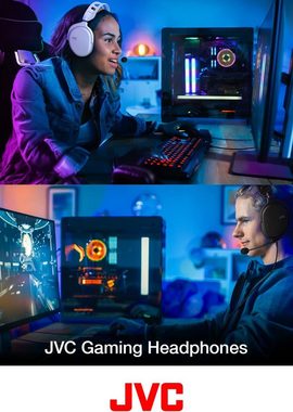 JVC GG-01BQ Gaming-Kopfhörer kabelgebunden, mit Mikrofon, Over-Ear Gaming-Headset