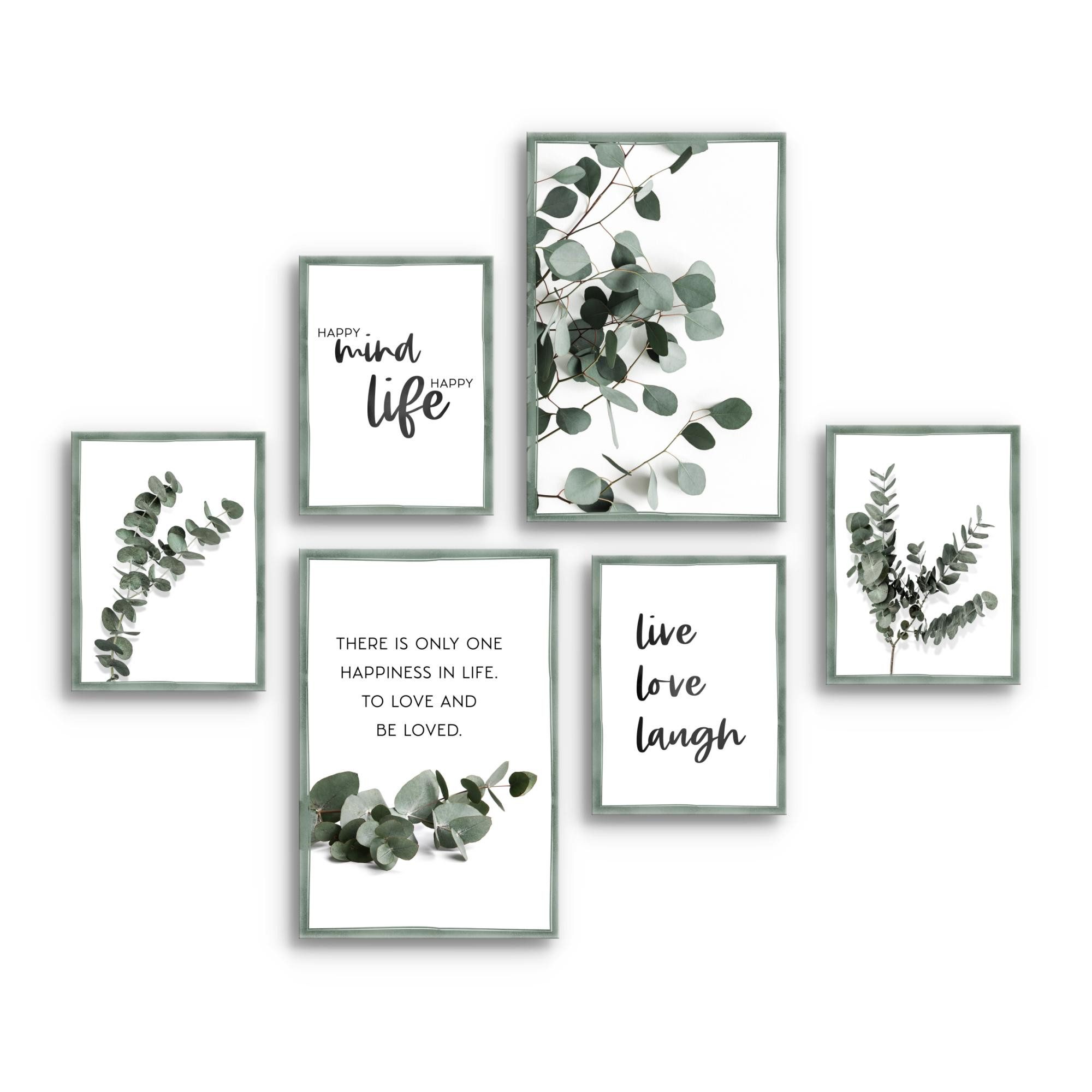 Novart Wandbild Eukalyptus Pflanze Grüne Blätter - KEIN EXTRA RAHMEN BENÖTI günstig online kaufen