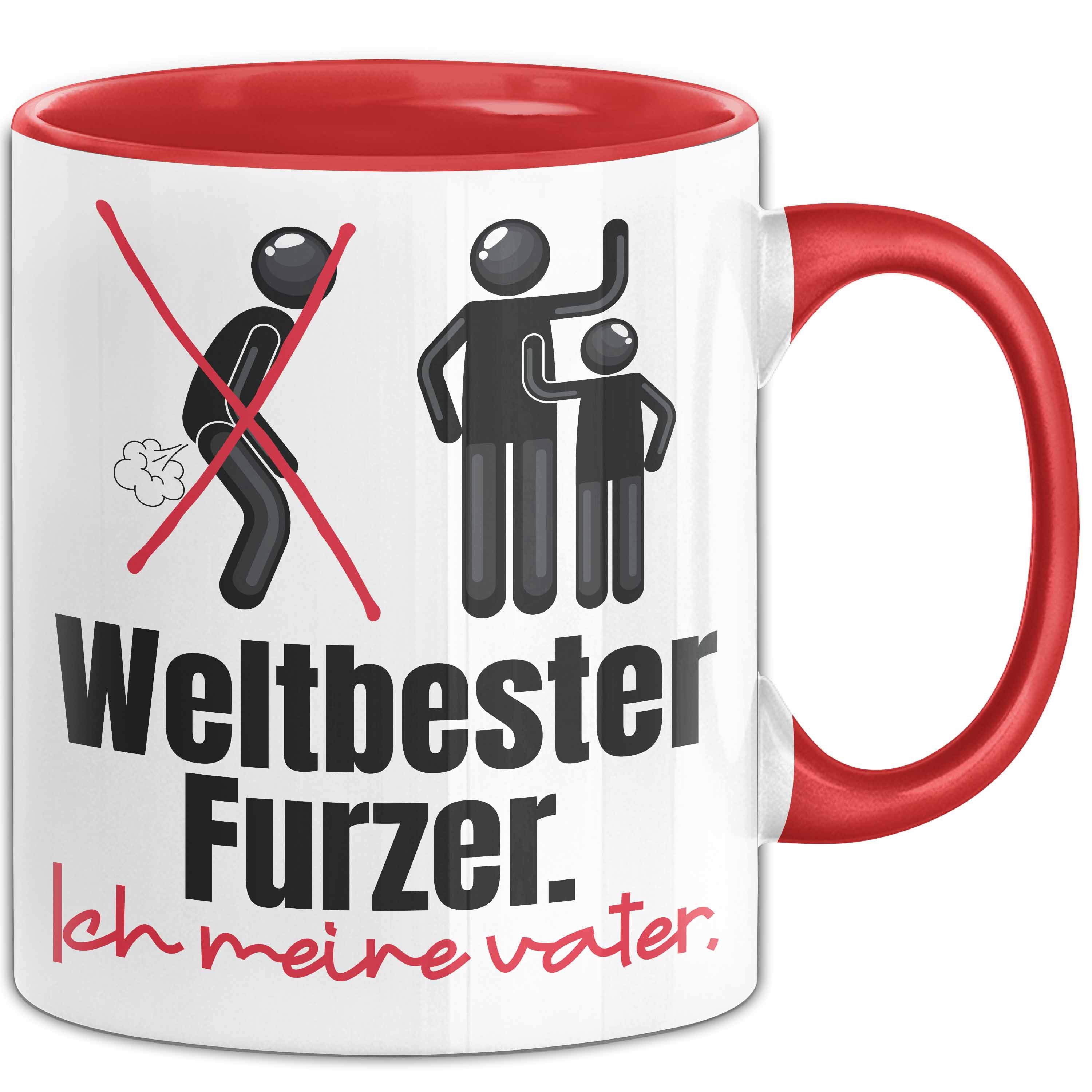 Trendation Tasse Vater Geschenk Tasse Weltbester Furzer Papa Geschenkidee zum Vatertag