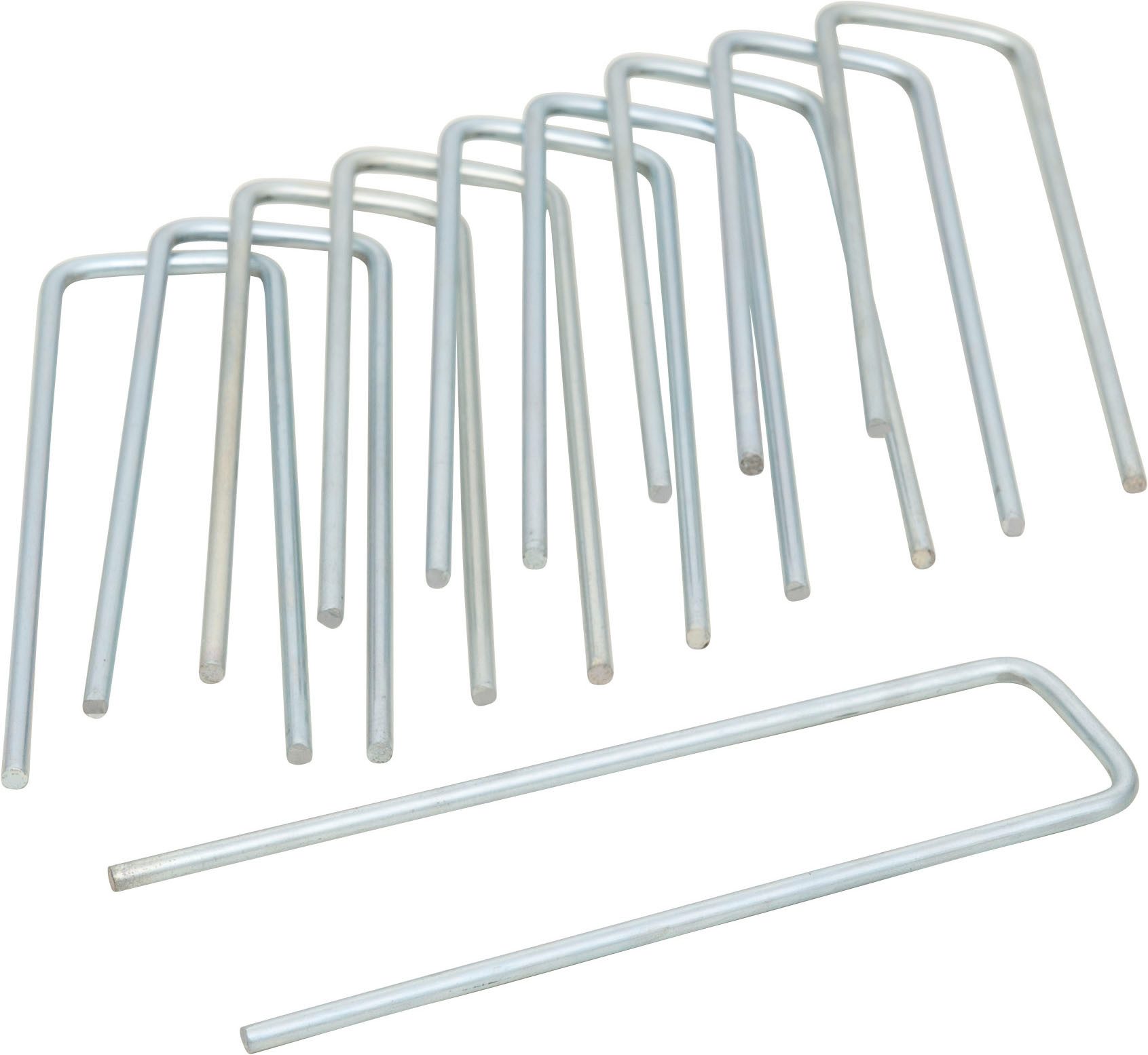Windhager Gartenvlies Befestigungshering aus Metall, wiederverwendbar, 10 Stk., (Packung, 10-St), Bodenanker für Folien, Vlies, erhältlich in 4 x 14 cm