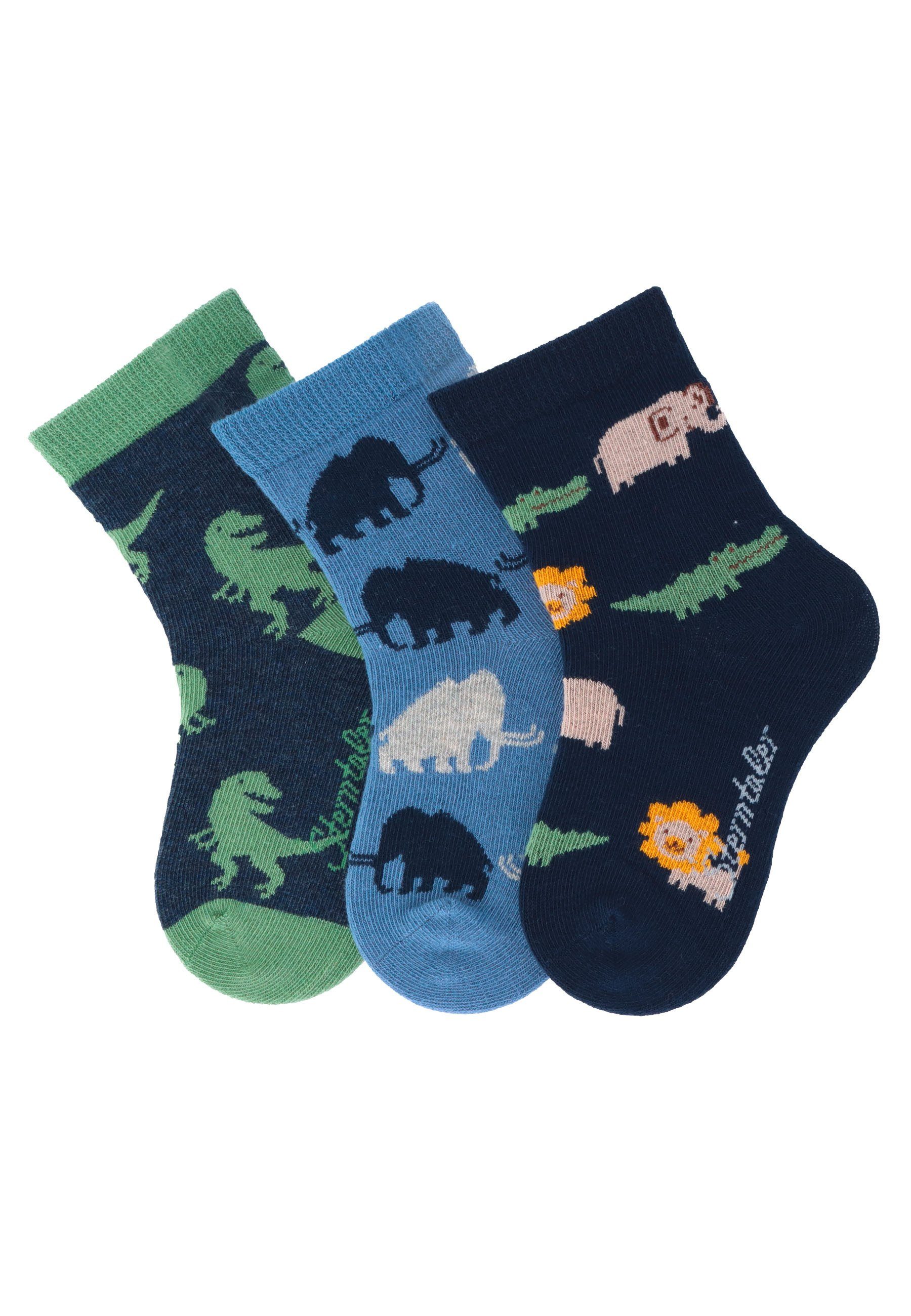 3er-Pack "Safari" für Babysöckchen Socken - Wintersocken - Söckchen Söckchen Mammut (3-Paar) im - und Kindersocken - "Dino", "Mammut" Kinder 3er-Pack Kindersöckchen Winter Motiven Söckchen den Sterntaler® - - gemustert mit
