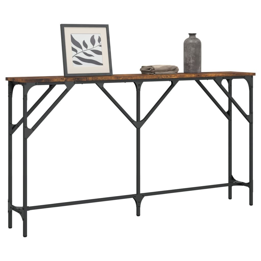 vidaXL Beistelltisch Konsolentisch Räuchereiche 140x23x75 cm günstig online kaufen