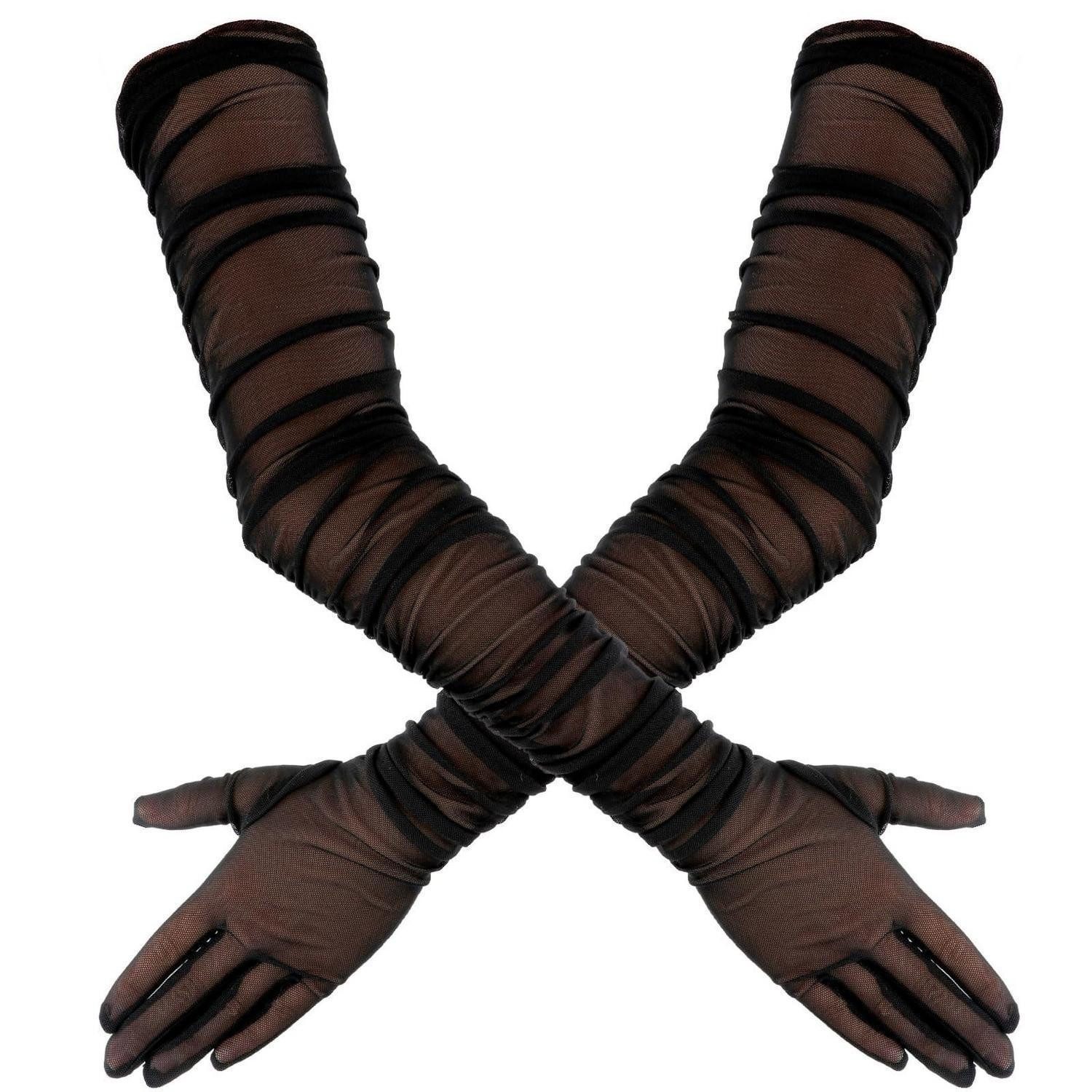 LuxusKollektion Abendhandschuhe Damen Handschuhe Lang Schwarz Spitze (1-St)
