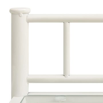 furnicato Nachttisch Weiß Transparent 45x34,5x60,5 cm Metall und Glas