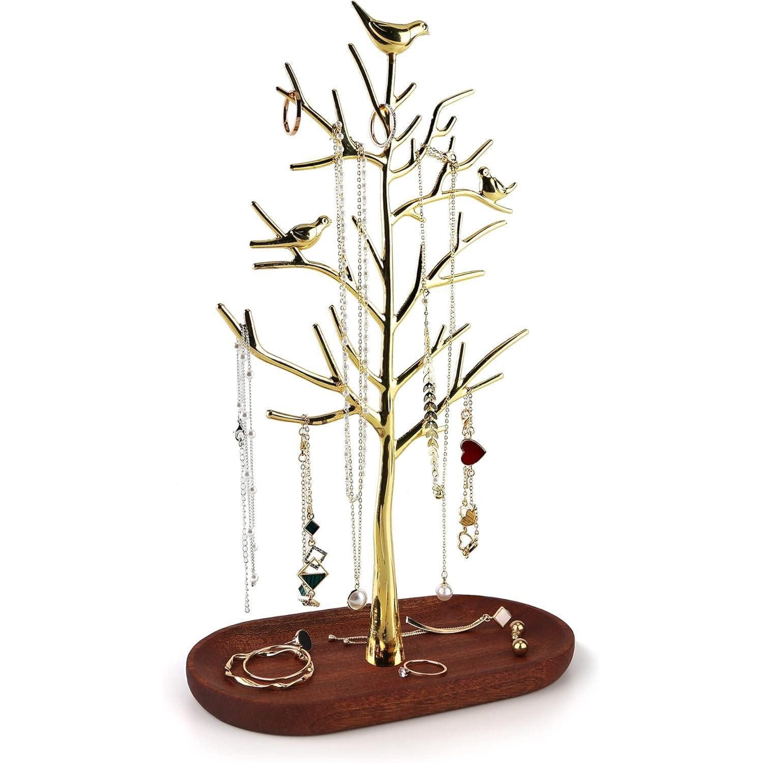 LuxusKollektion Schmuck Etagere Ständer Ringe Ohrringe Halsketten Auf Deinen Goldenen Ständer