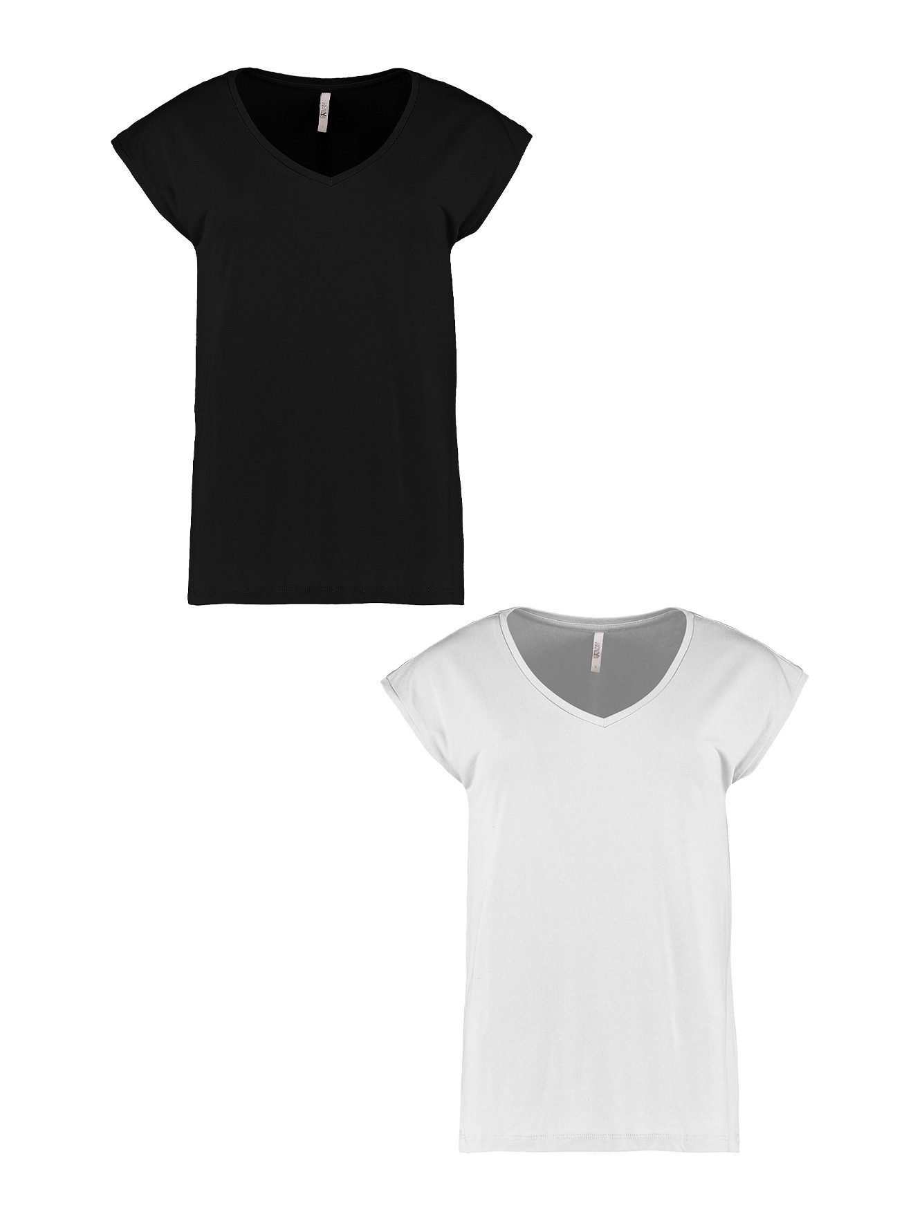 HaILY’S T-Shirt 2er-Set V-Ausschnitt Kurzarm Basic günstig online kaufen