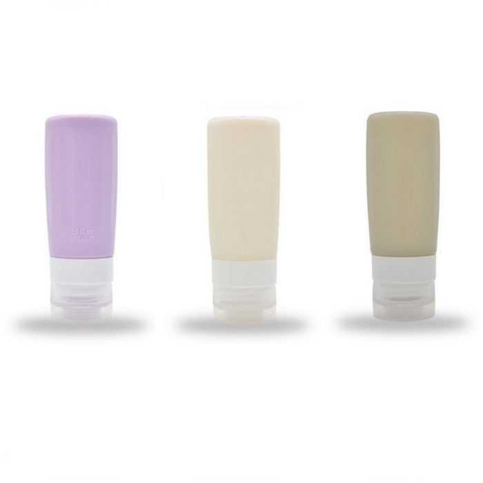 HAMÖWO Kosmetiktasche Reiseflaschen 3Stück 82 ml Silikon Reise-Röhren für Shampoo Creme