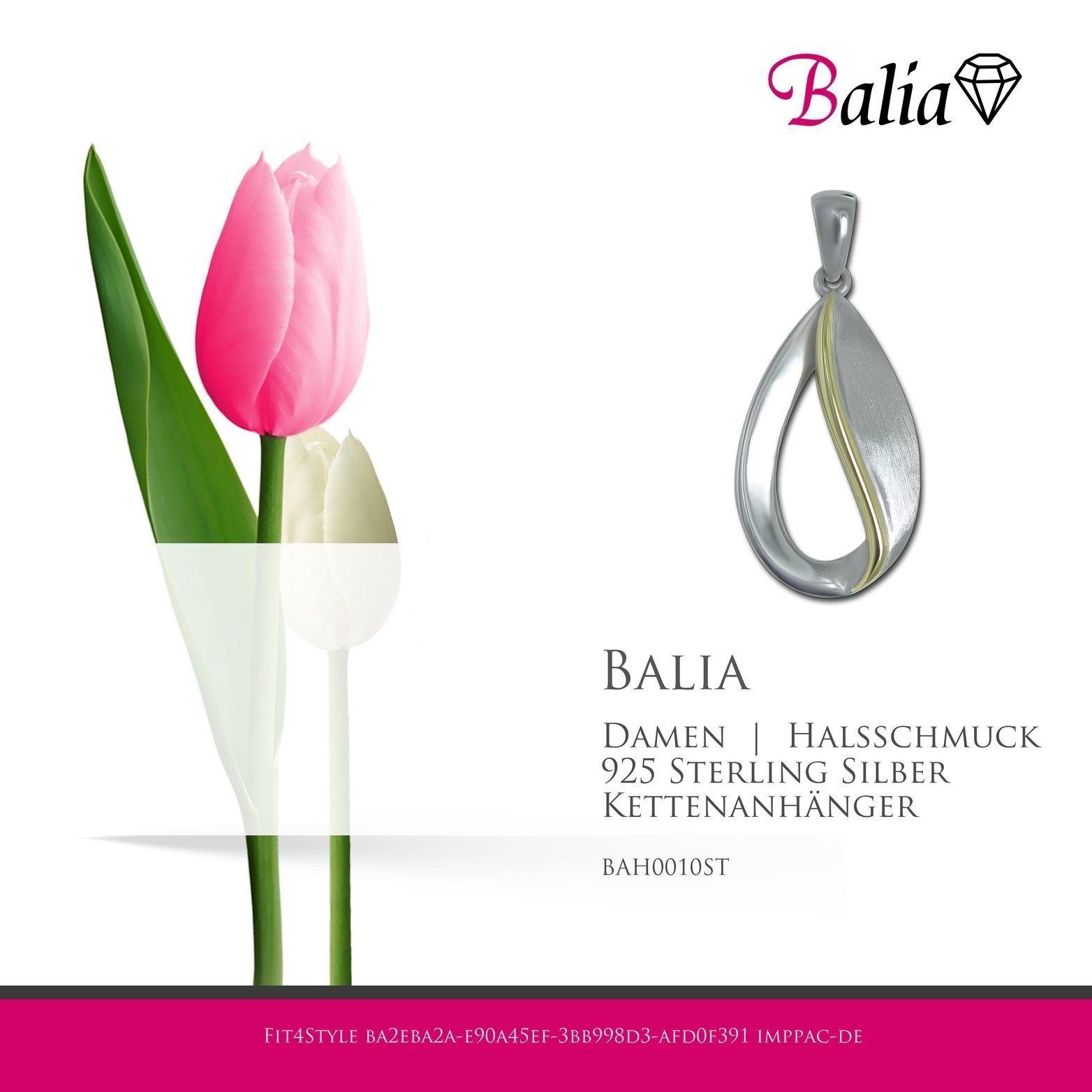 Balia Kettenanhänger Balia 925 Kettenanhänger 3cm, Damen (Träne) ca. Kettenanhänger Sterling Silber für 925