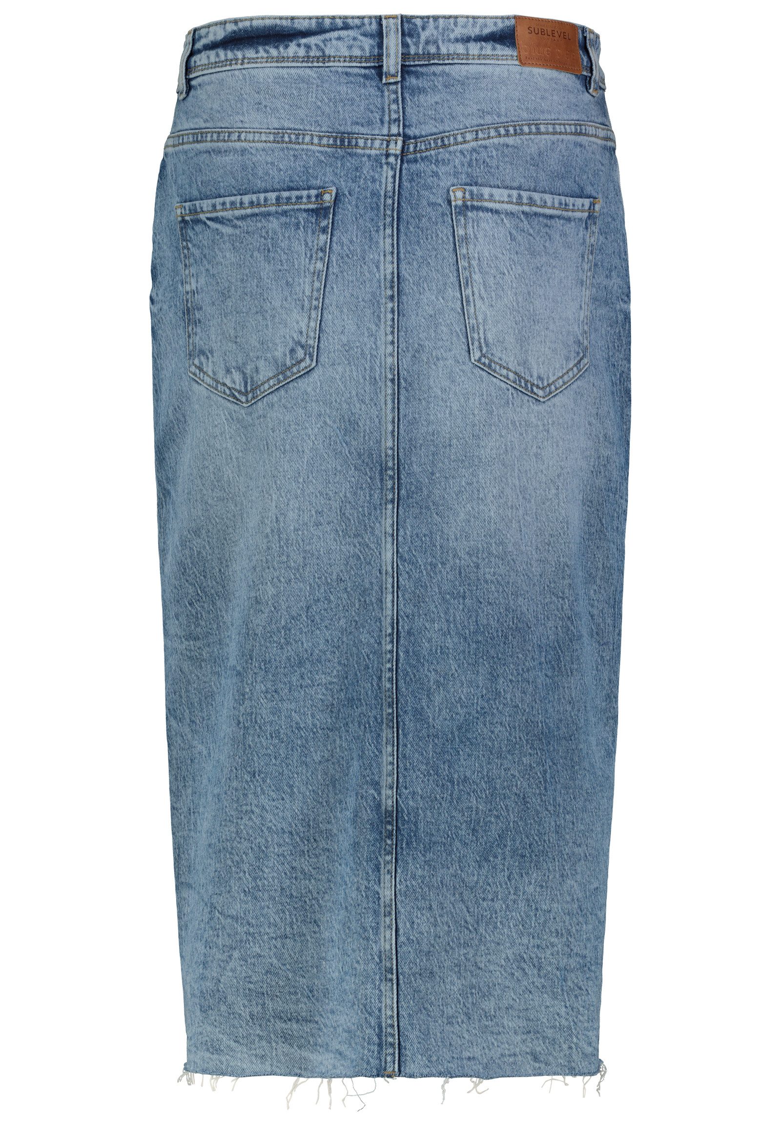 SUBLEVEL Jeansrock Damen Jeans rock Rock MAXI Lange Rock Denim Stretch Vintage Used-Look – Bild 5 von 5
