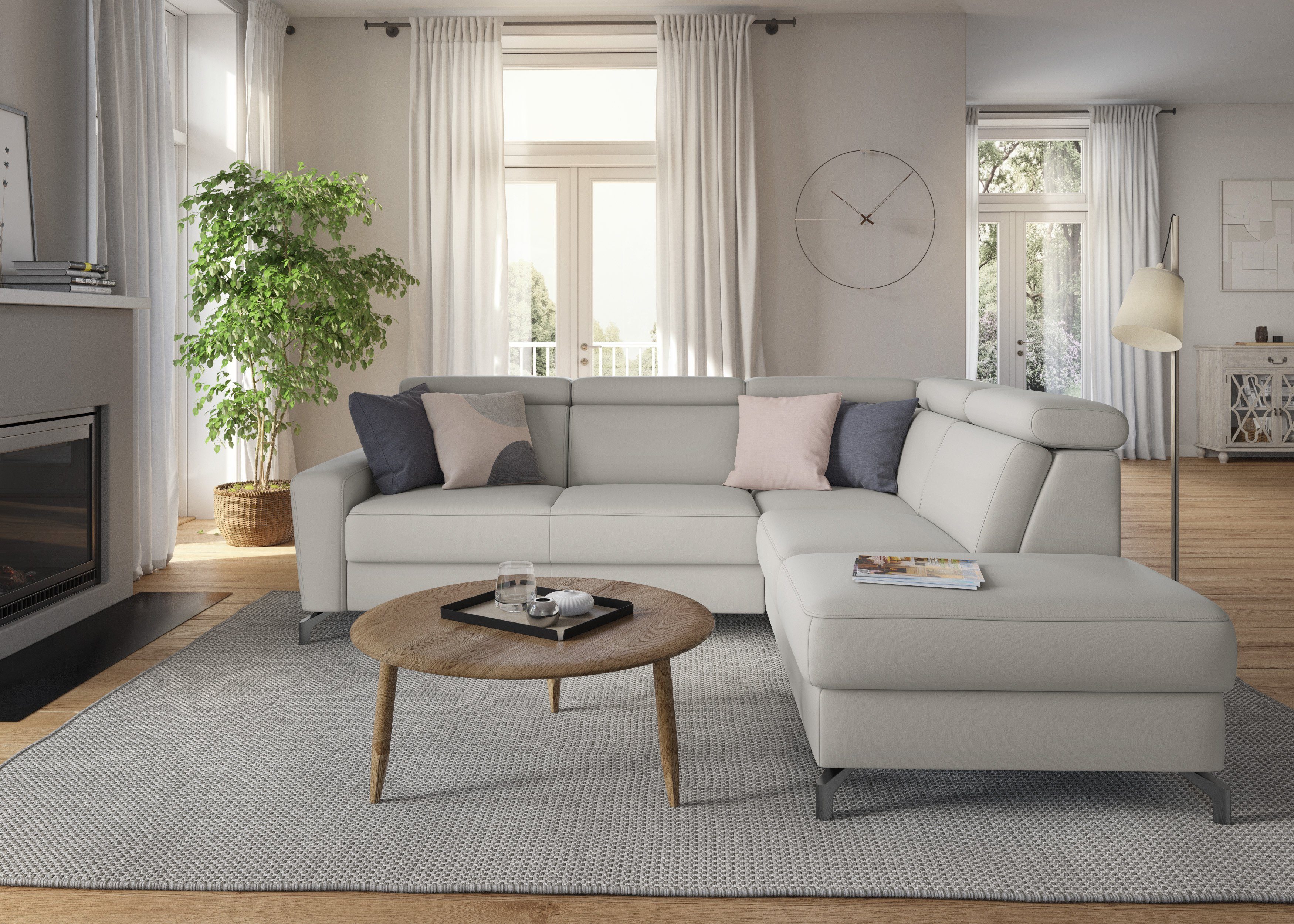 sit&more Ecksofa Scarlett L-Form, inklusive Kopfteilverstellung, wahlweise mit Bettfunktion, Bettkasten